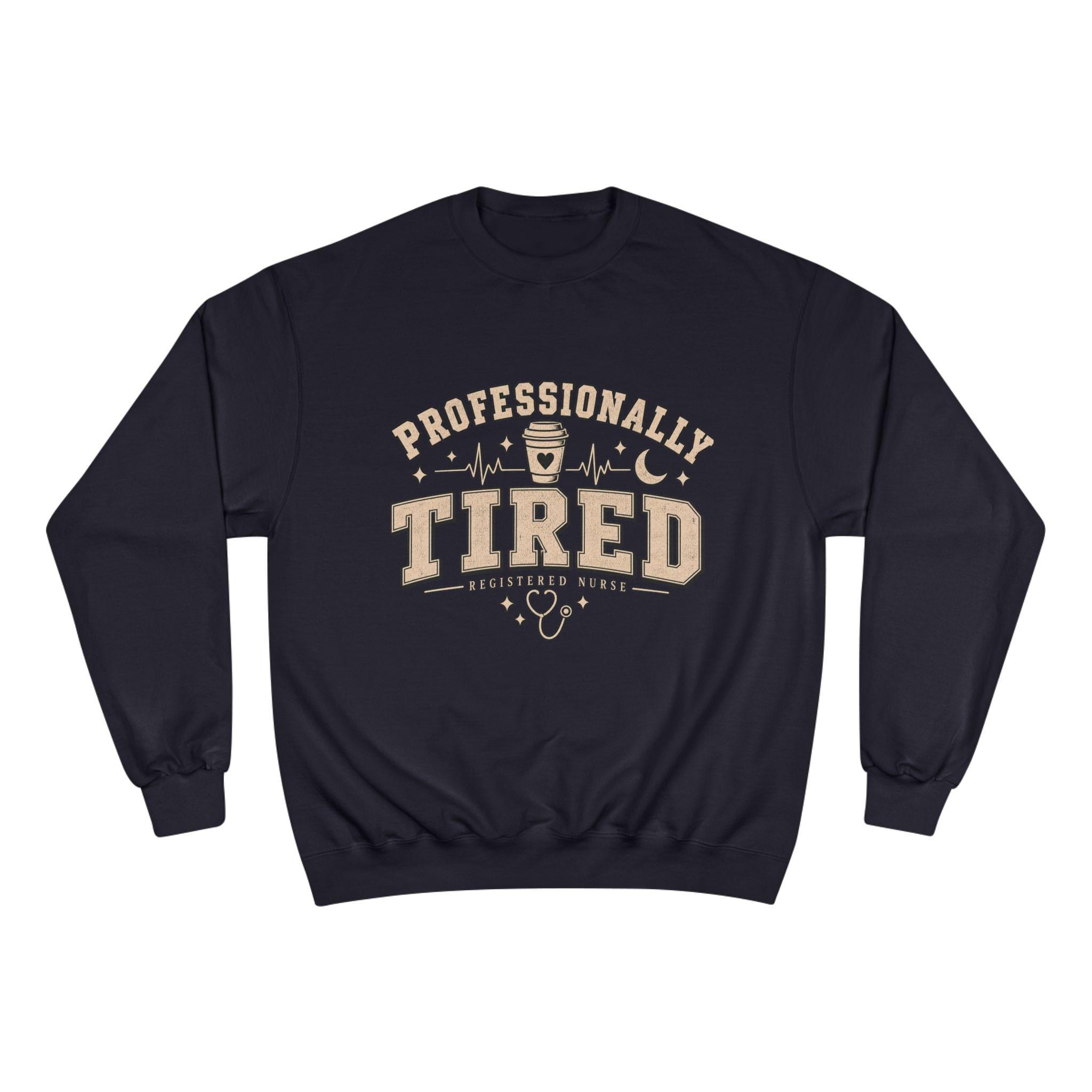 Professionally Tired Registered Nurse Sweatshirt, Vintage Collegiate RN Crewneck, view 3