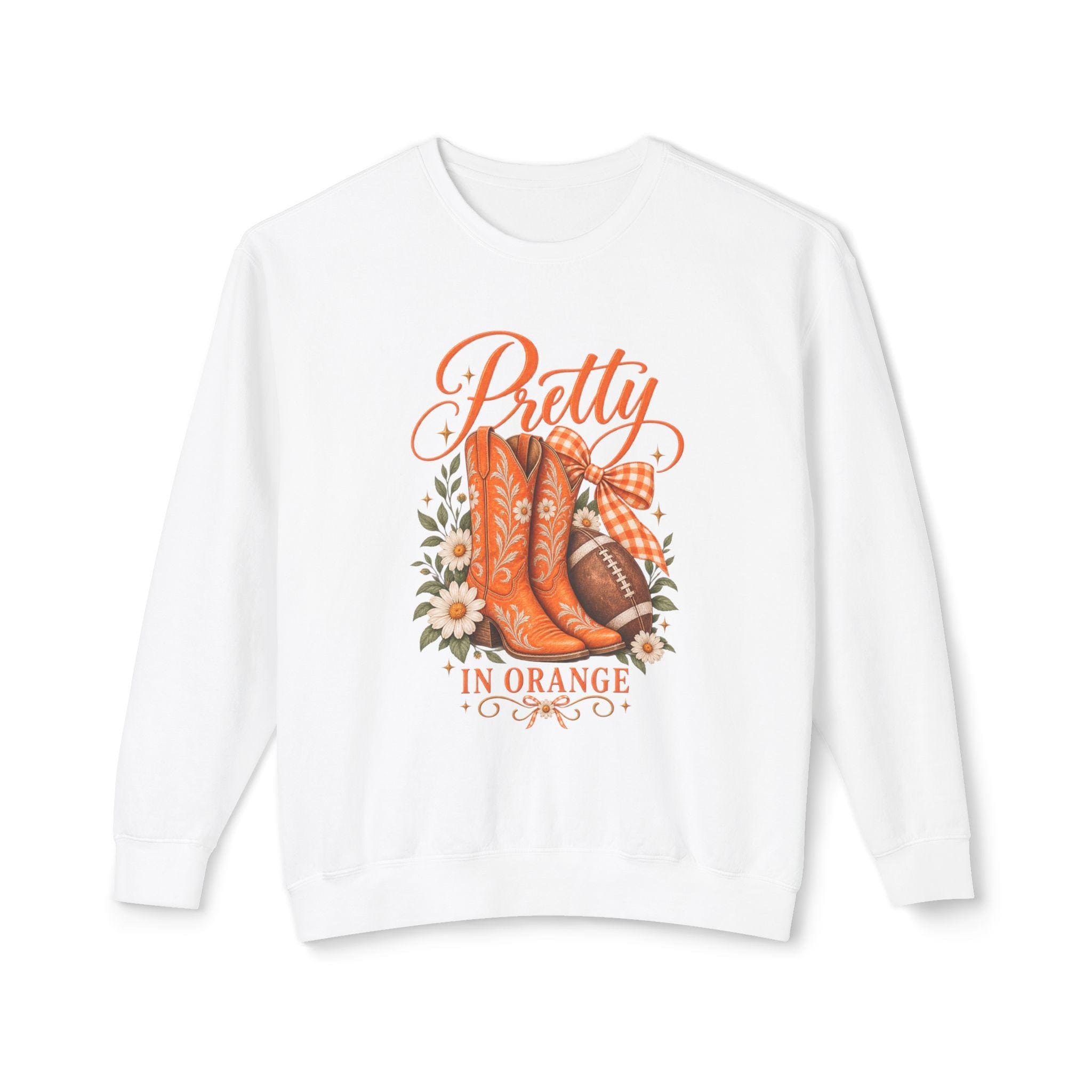 Pretty in Orange sweatshirt | Western boots floral design