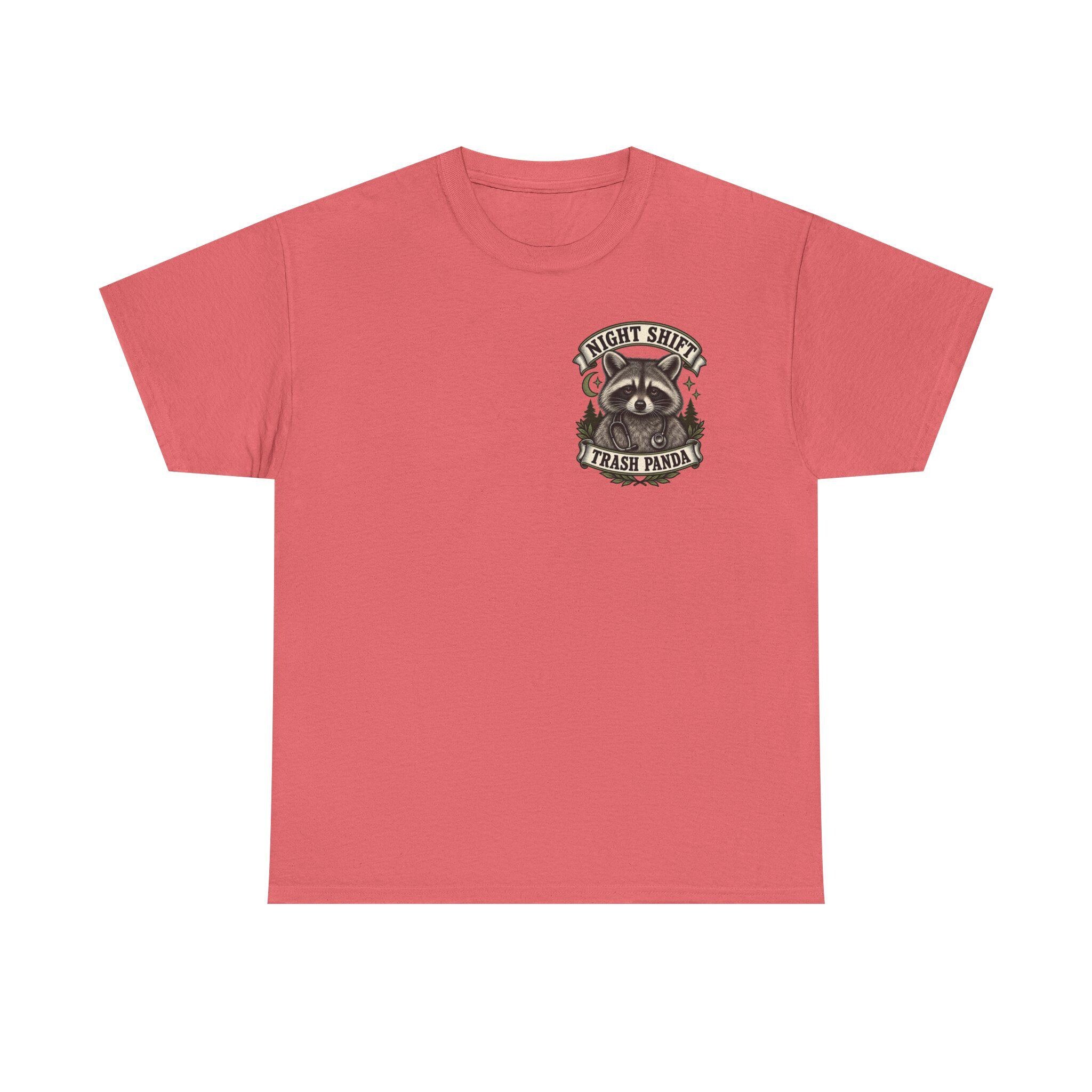 Night Shift Trash Panda T-Shirt | Raccoon Dumpster Fire Illustration, view 14