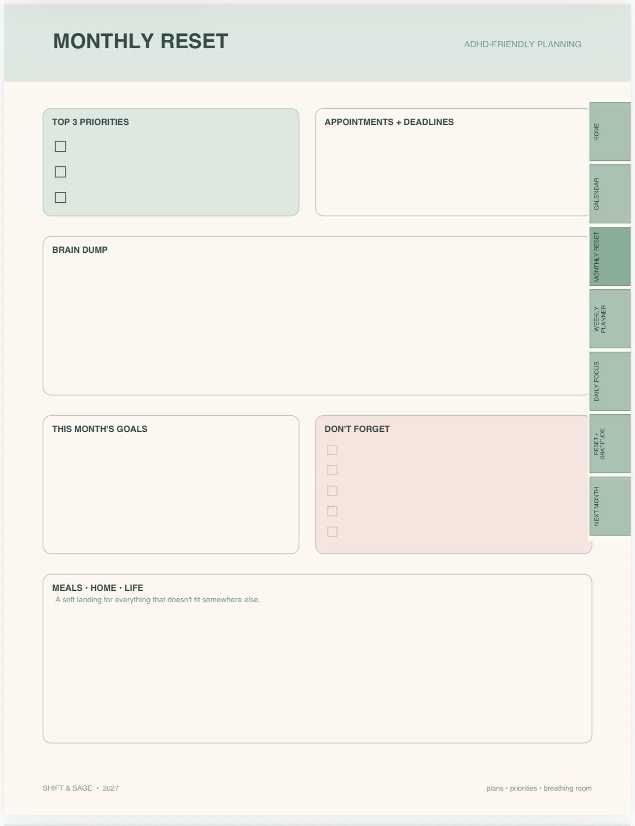 2026-2027 Digital Planner | ADHD Friendly Nurse Planner (PDF Download), view 3
