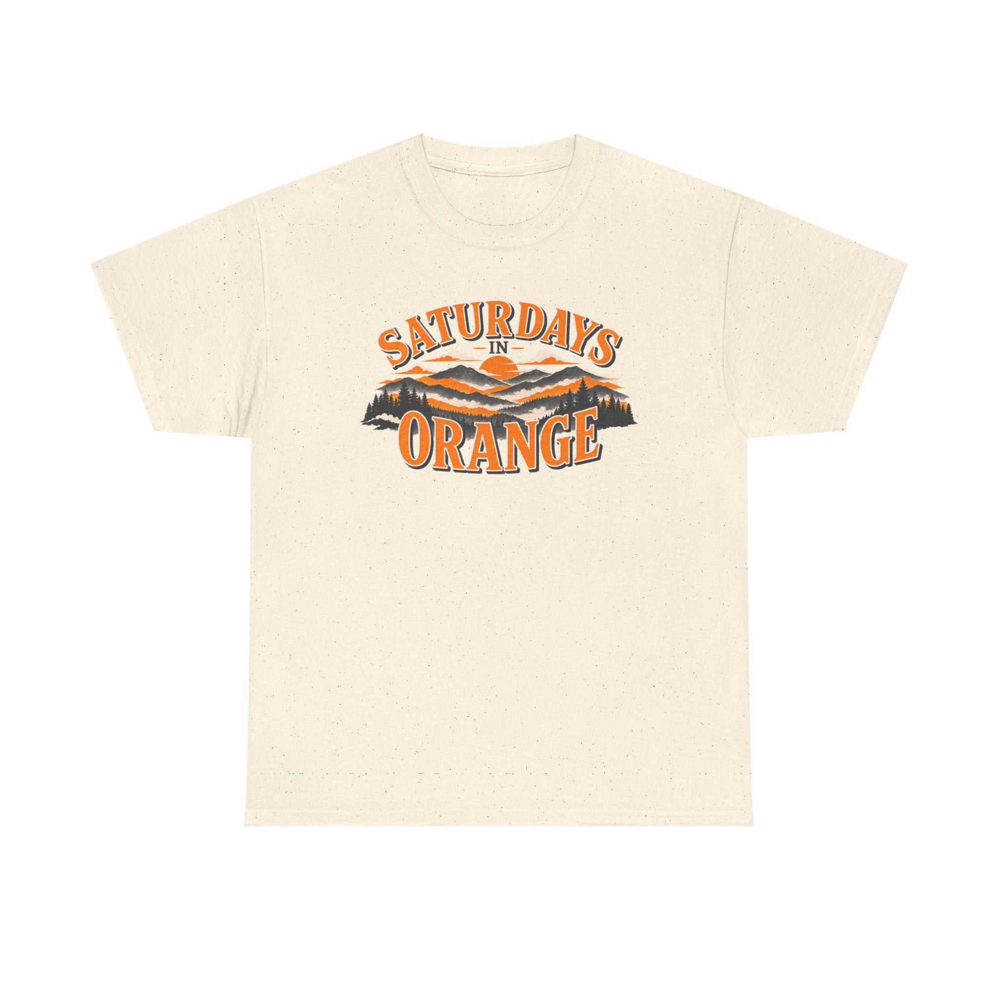 Saturdays in Orange Tee | Retro Mountain Sunset Volunteers, view 5