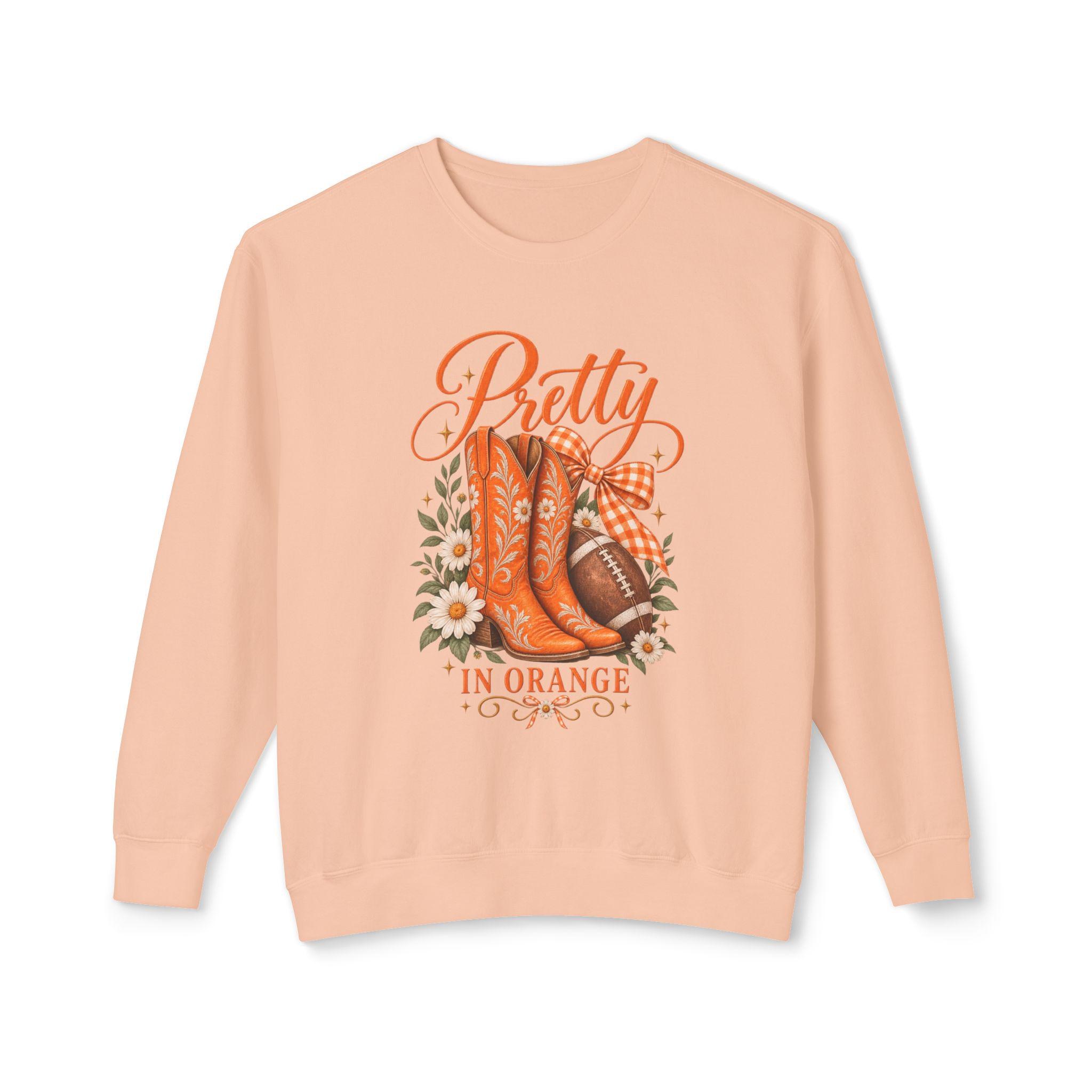 Pretty in Orange sweatshirt | Western boots floral design, view 6