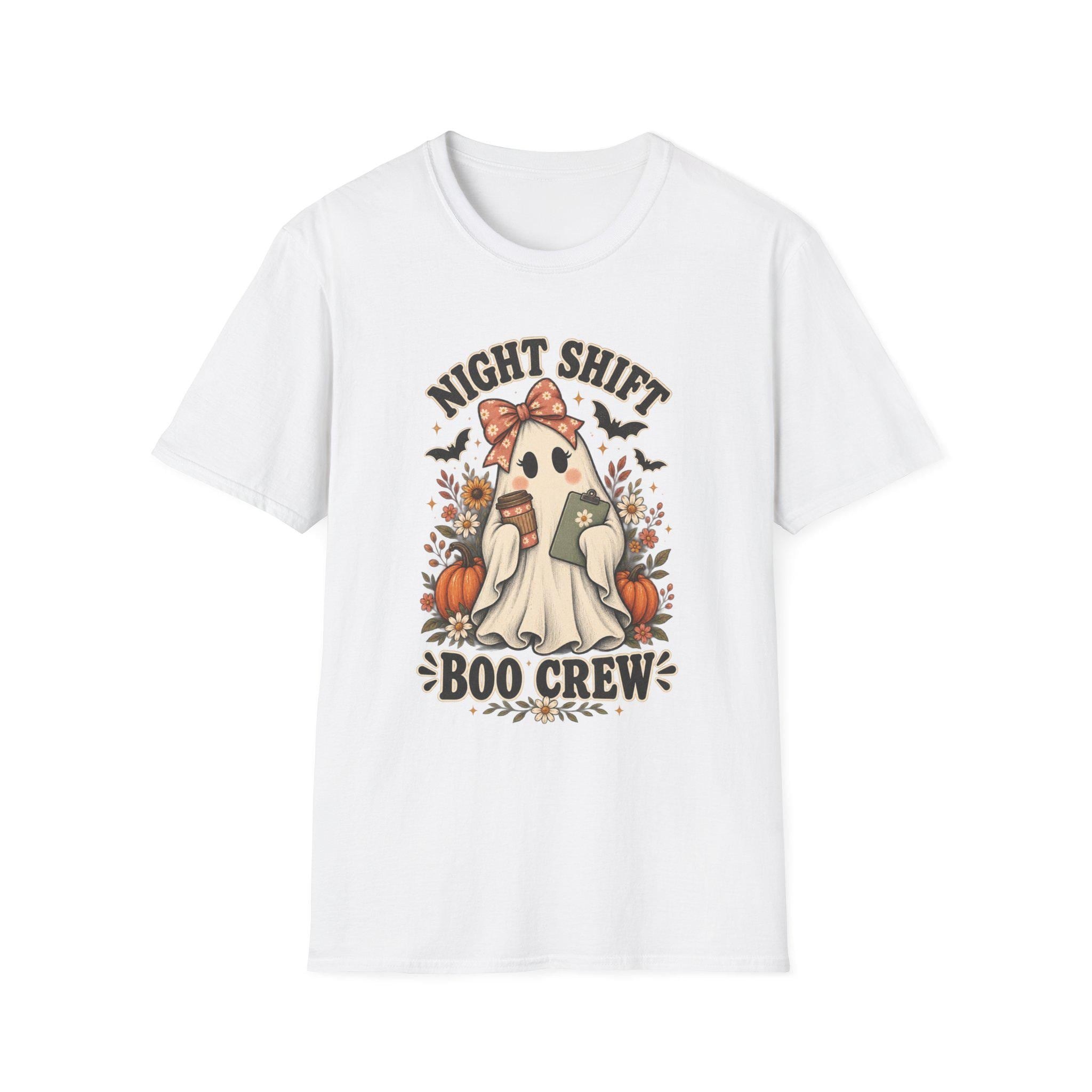 Floral Ghost Nurse Halloween Shirt | ICU Boo Crew Comfort Colors Tee, view 3