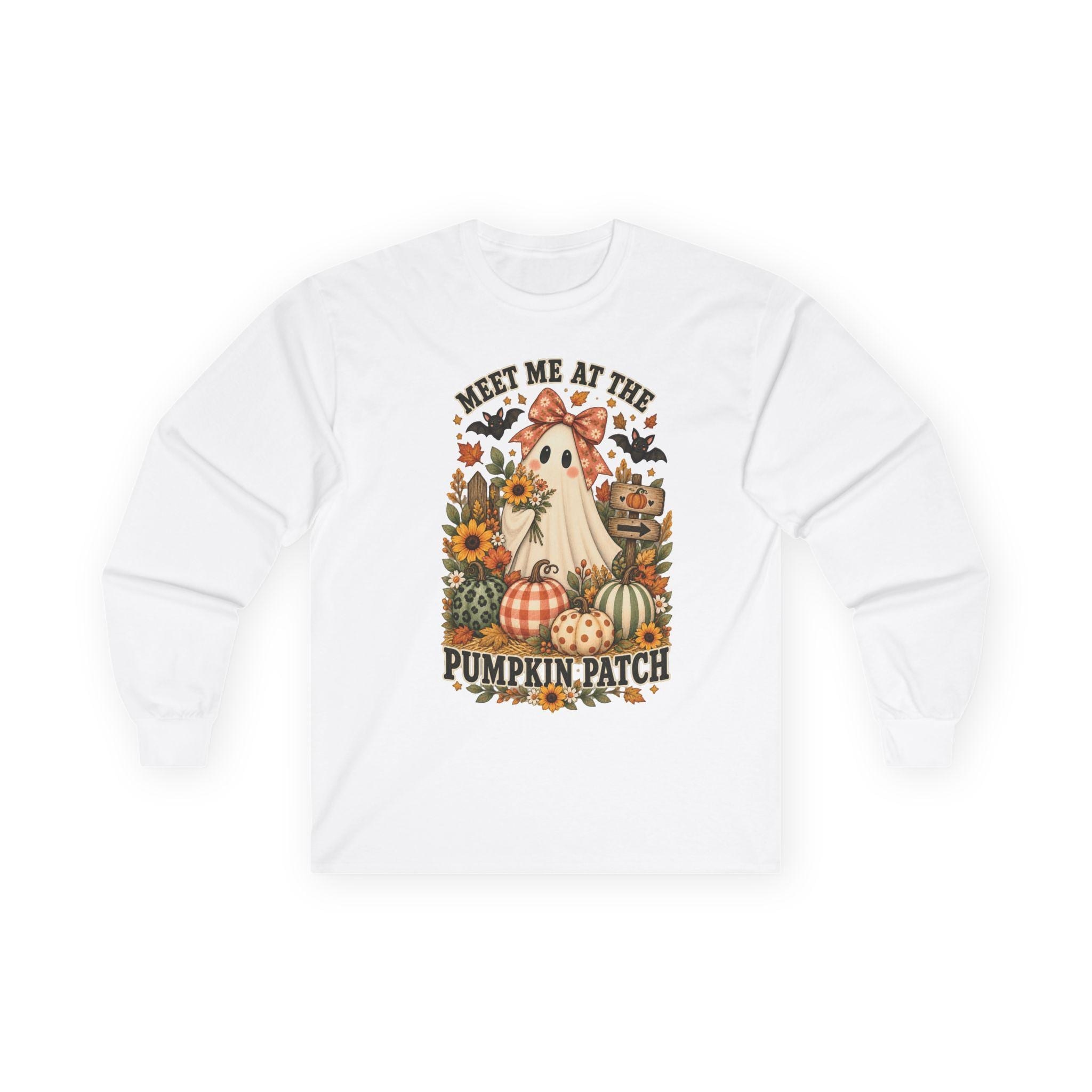 Ghost Pumpkin Long Sleeve Tee | Floral Halloween Comfort Colors Shirt