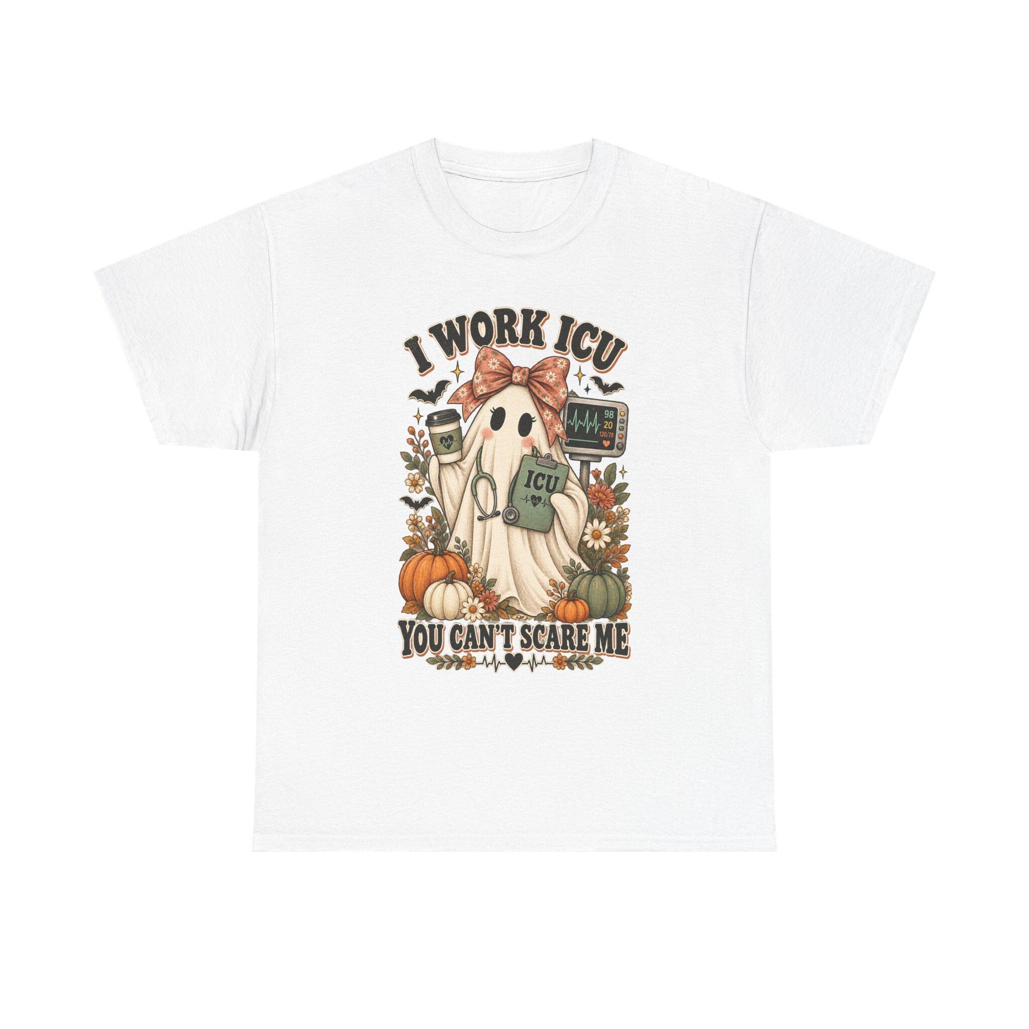ICU Nurse Halloween Shirt | Ghost Boo Boo Crew Tee (Comfort Colors), view 2