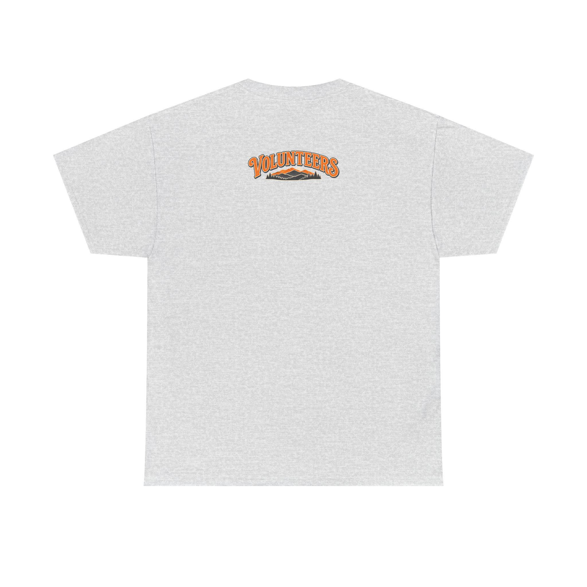 Saturdays in Orange Tee | Retro Mountain Sunset Volunteers, view 7