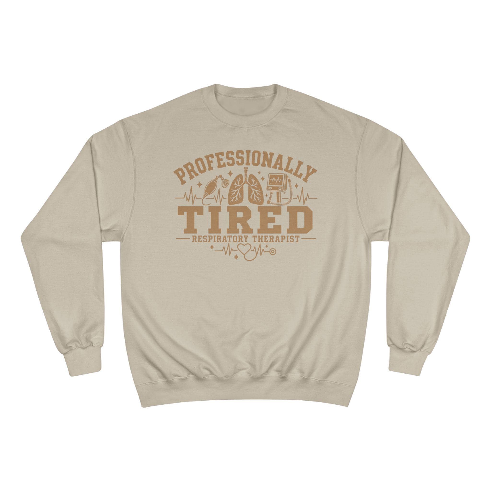 Professionally Tired Respiratory Therapist Sweatshirt, Funny RT Gift, Medical Design Crewneck, view 4