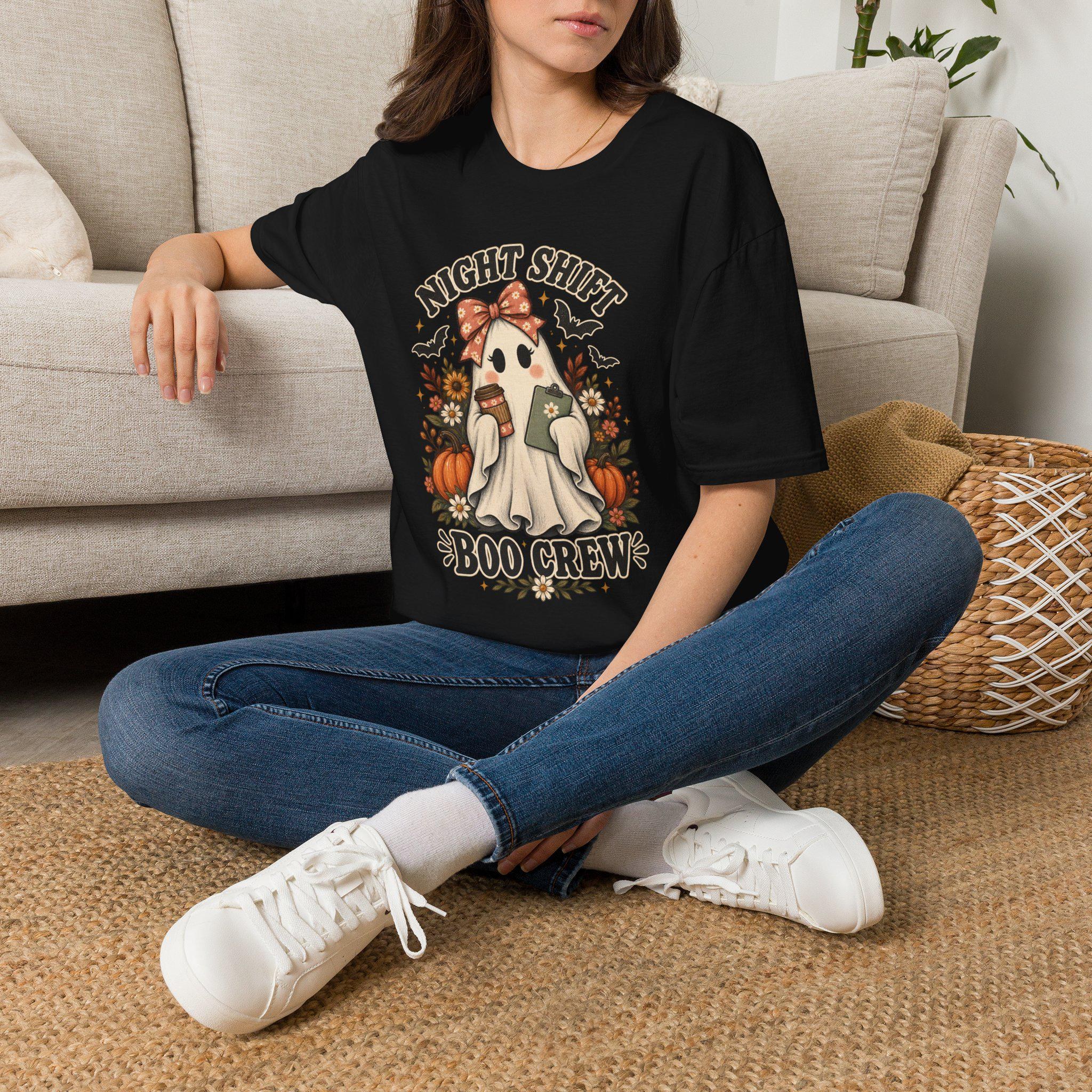 Floral Ghost Nurse Halloween Shirt | ICU Boo Crew Comfort Colors Tee