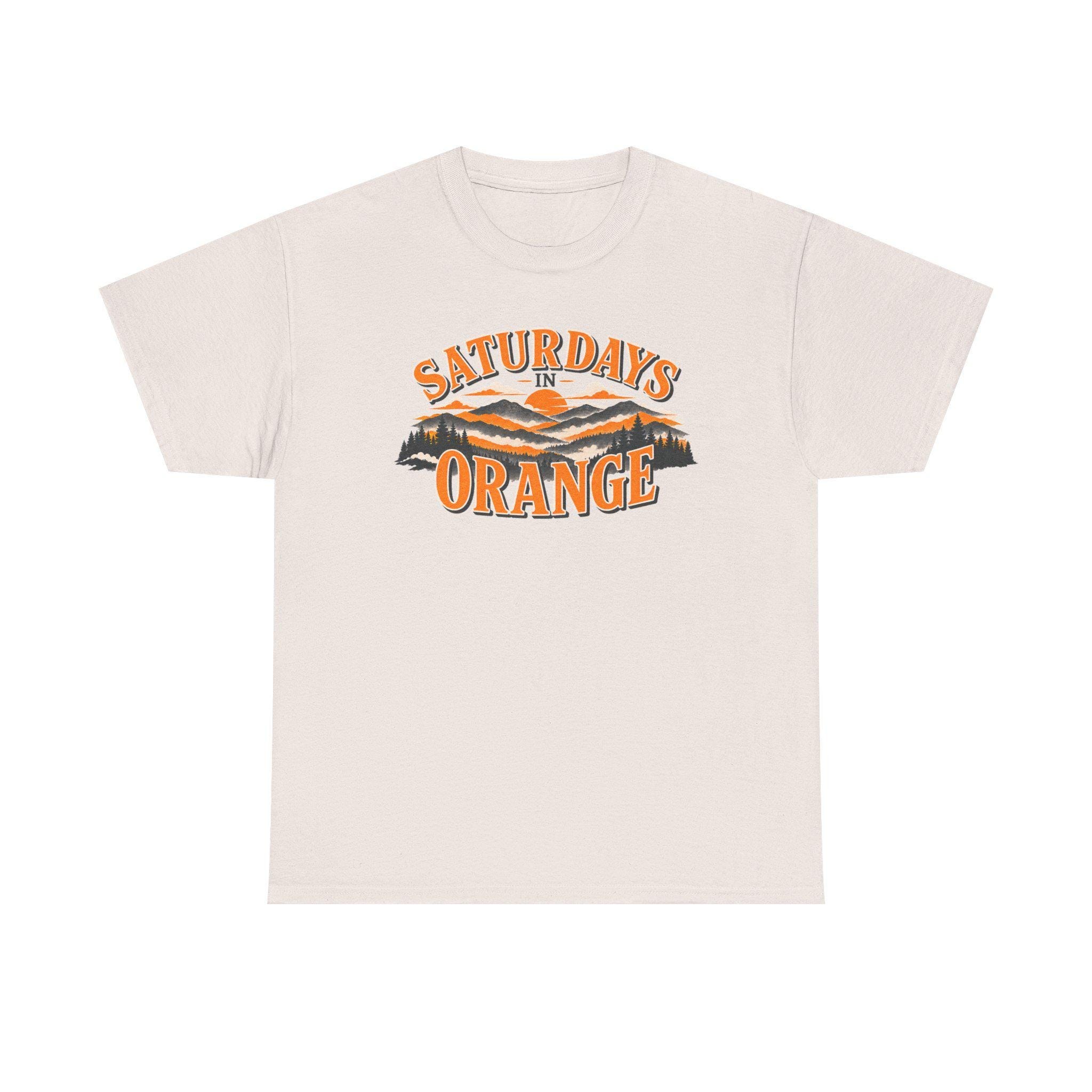 Saturdays in Orange Tee | Retro Mountain Sunset Volunteers, view 8
