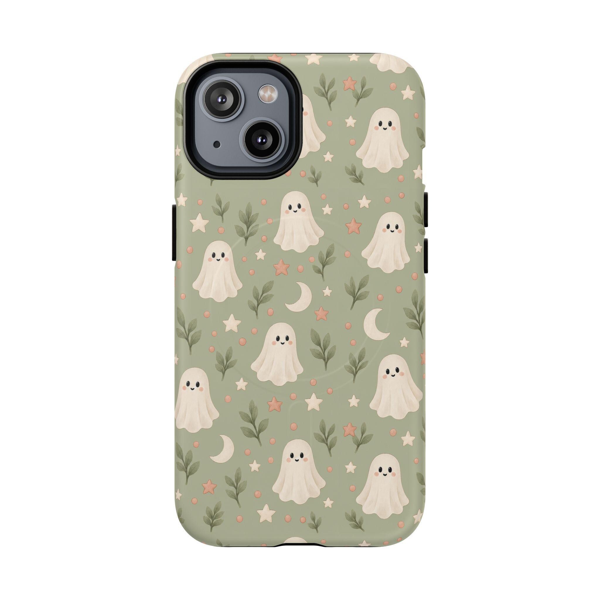 Whimsical Ghost Pattern Phone Case | MagSafe Compatible, Dual-Layer Protection, view 20