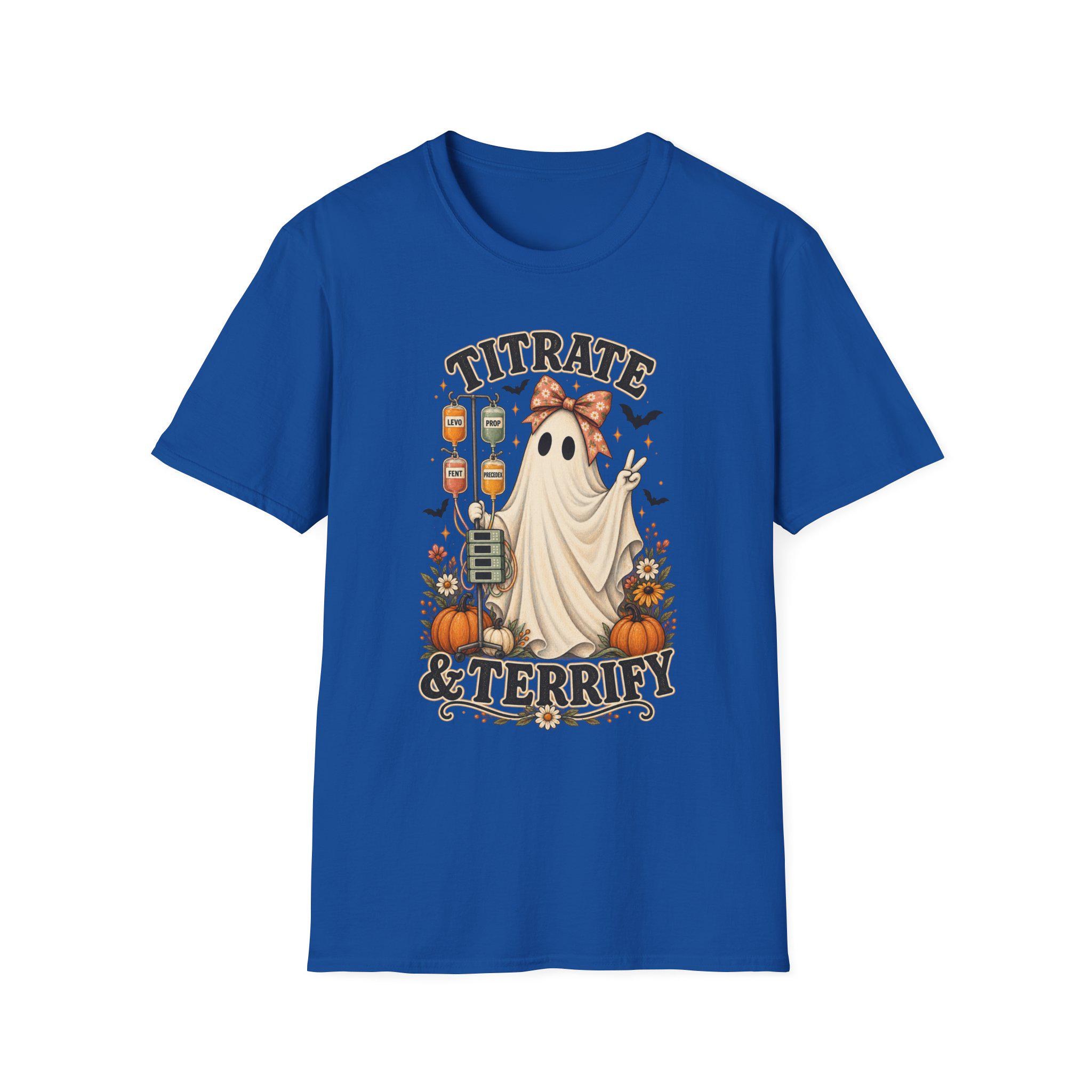ICU Nurse Halloween Shirt | Titrate and Terrify Ghost Tee | Comfort Colors RN Apparel, view 9
