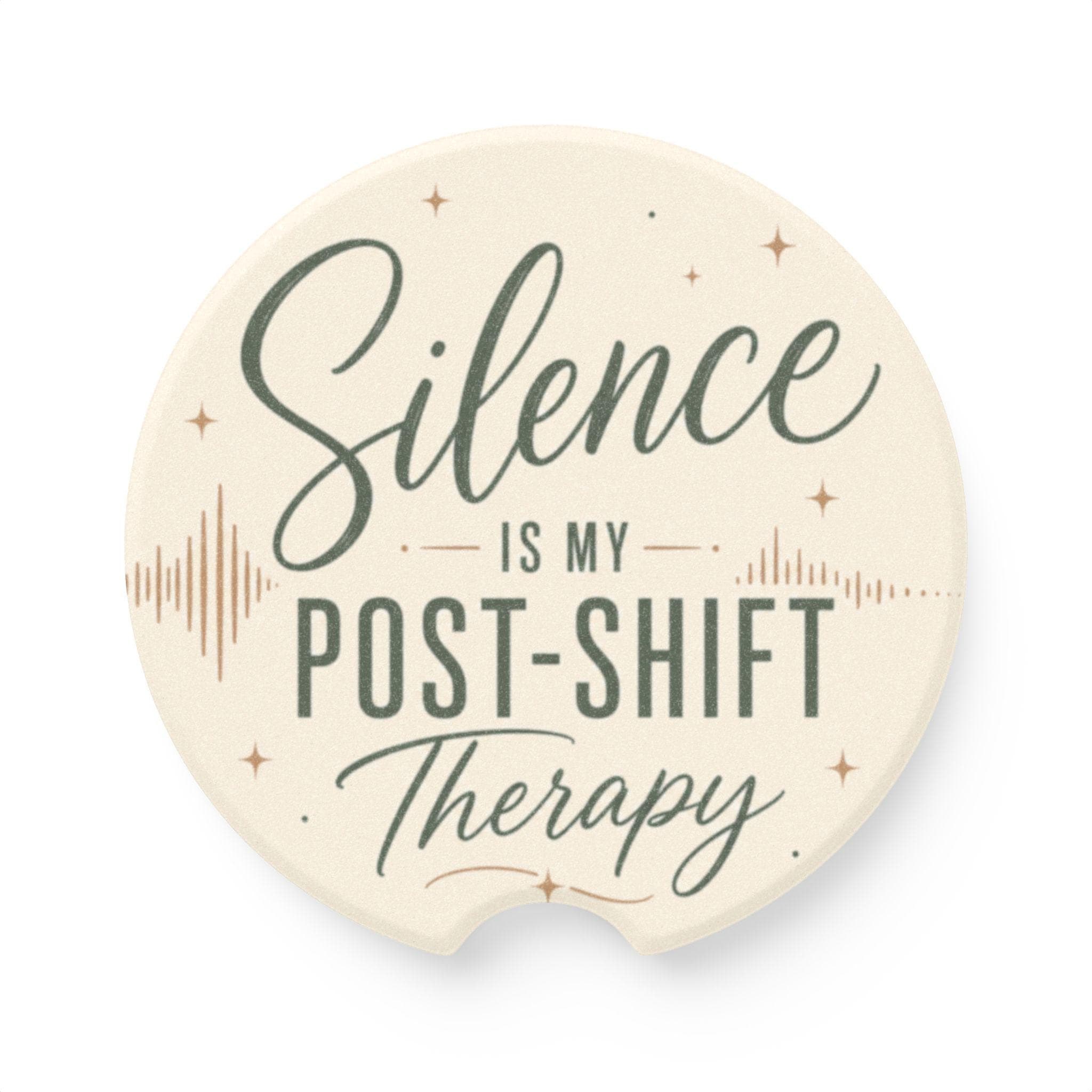 Natural Soapstone Car Coaster | Post-Shift Therapy Message, Star & Wave Design