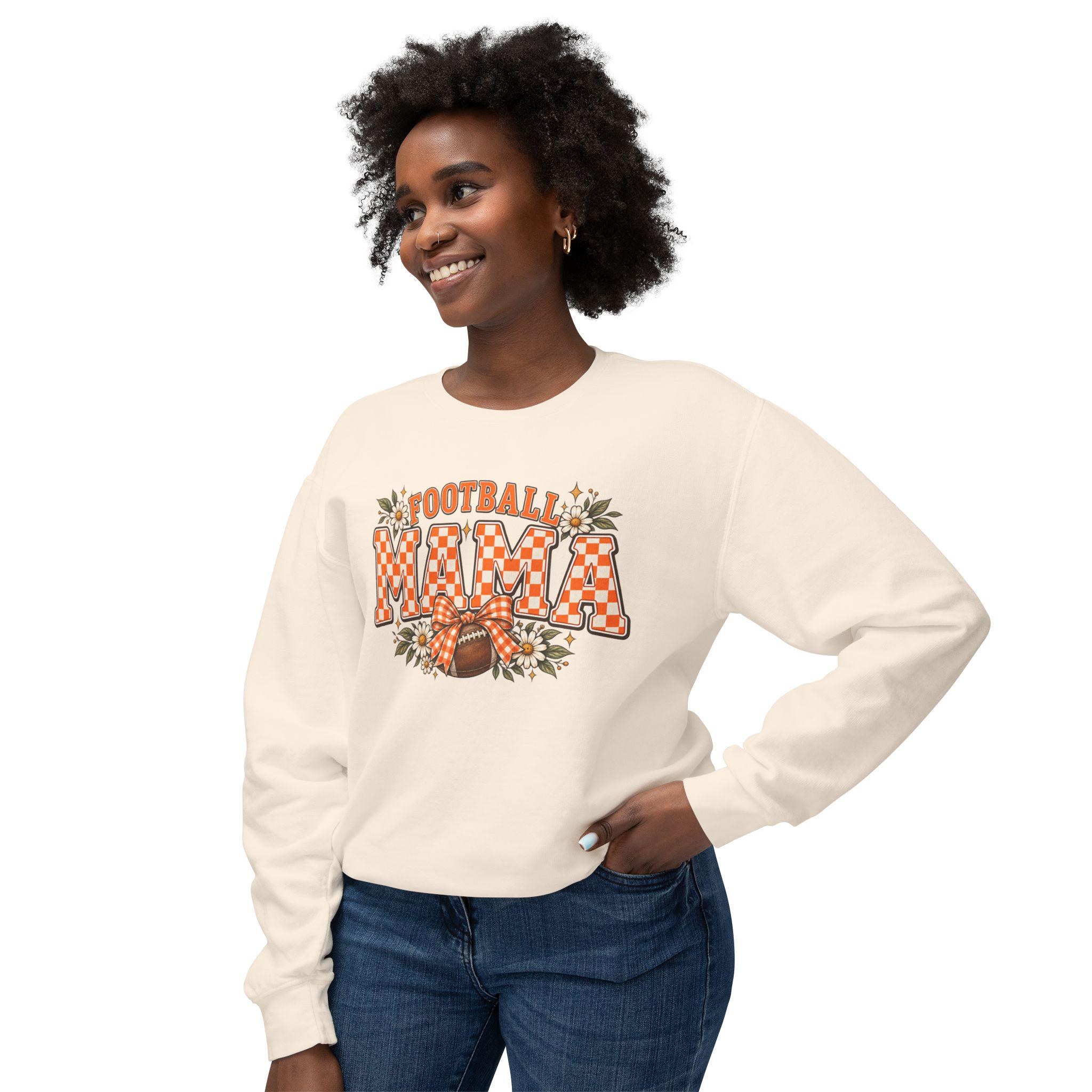 Football Mama sweatshirt | Checkered Letters Floral Football Design, view 7