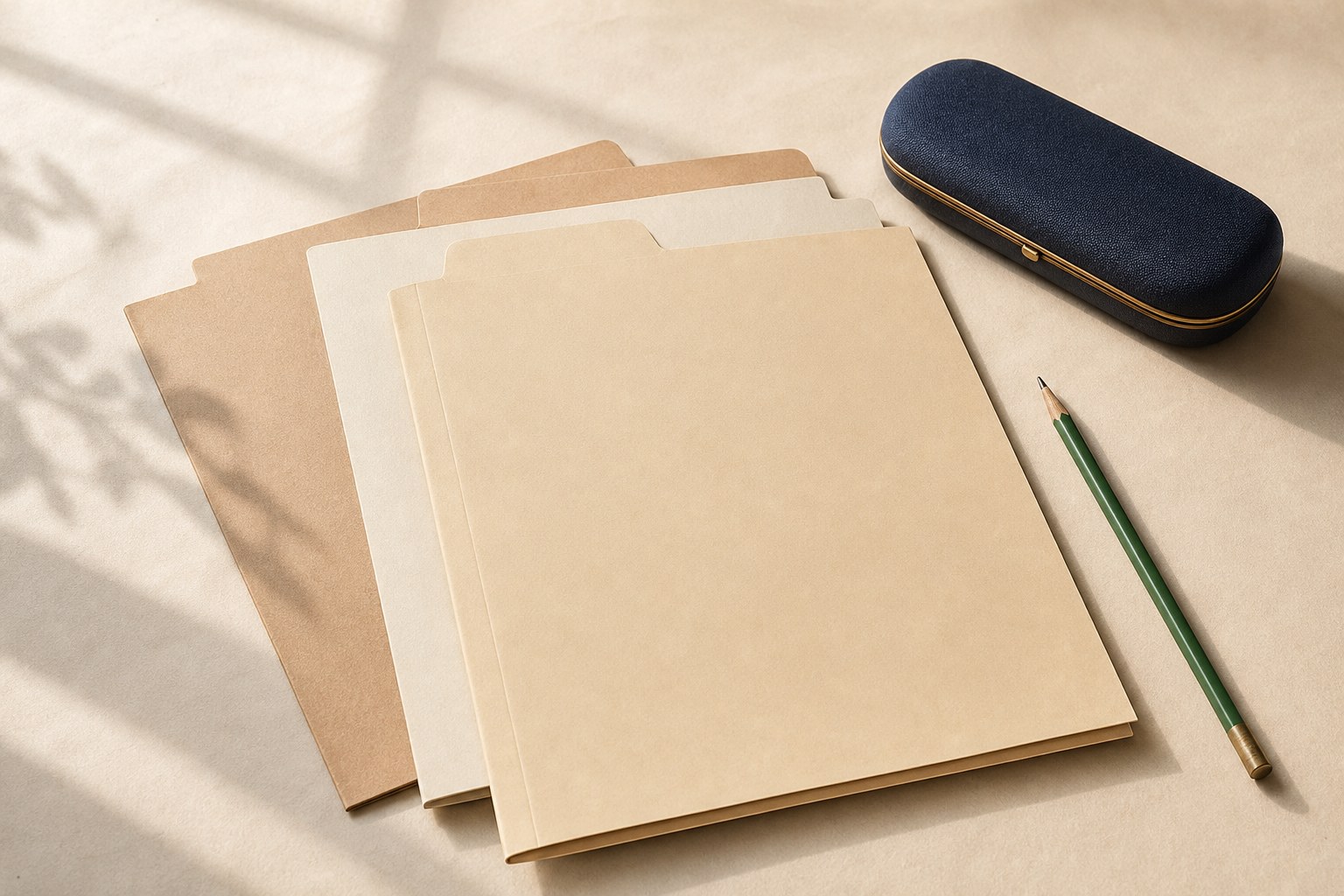 Organized folders and a pencil representing credit education