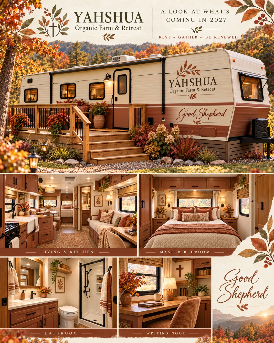 Good Shepherd, Autumn clay retreat trailer concept