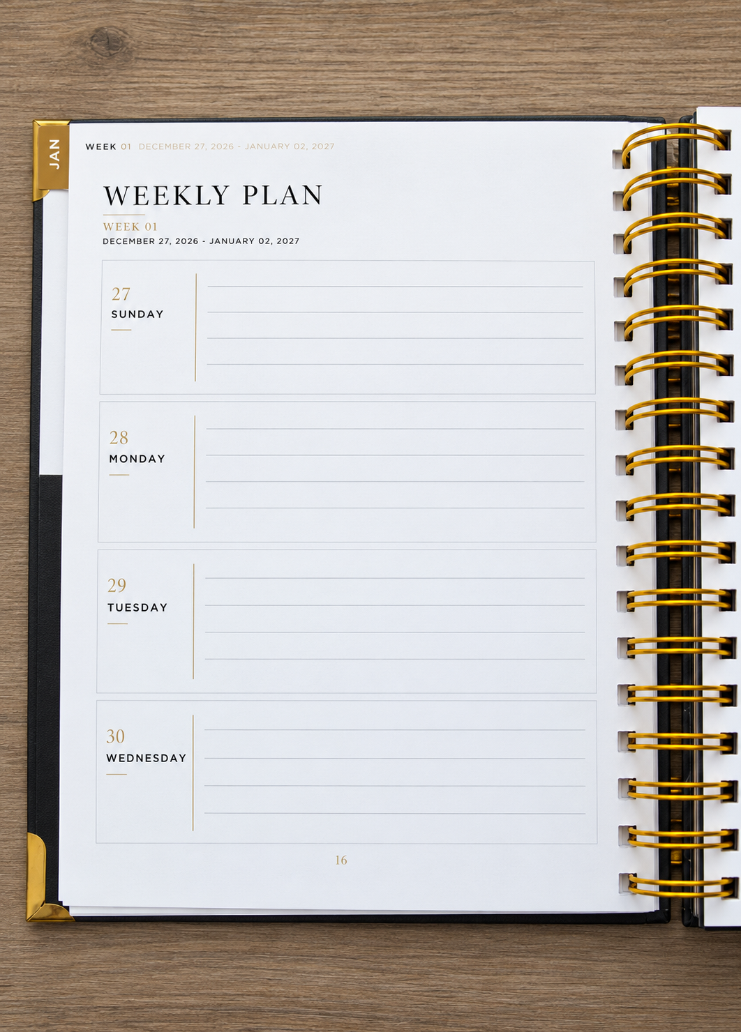 Weekly planning spread in the 2027 Christian C.E.O. Planner