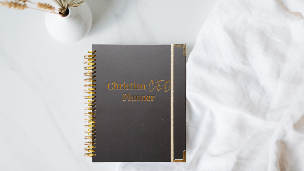 Christian C.E.O. Planner with black cover and gold binding