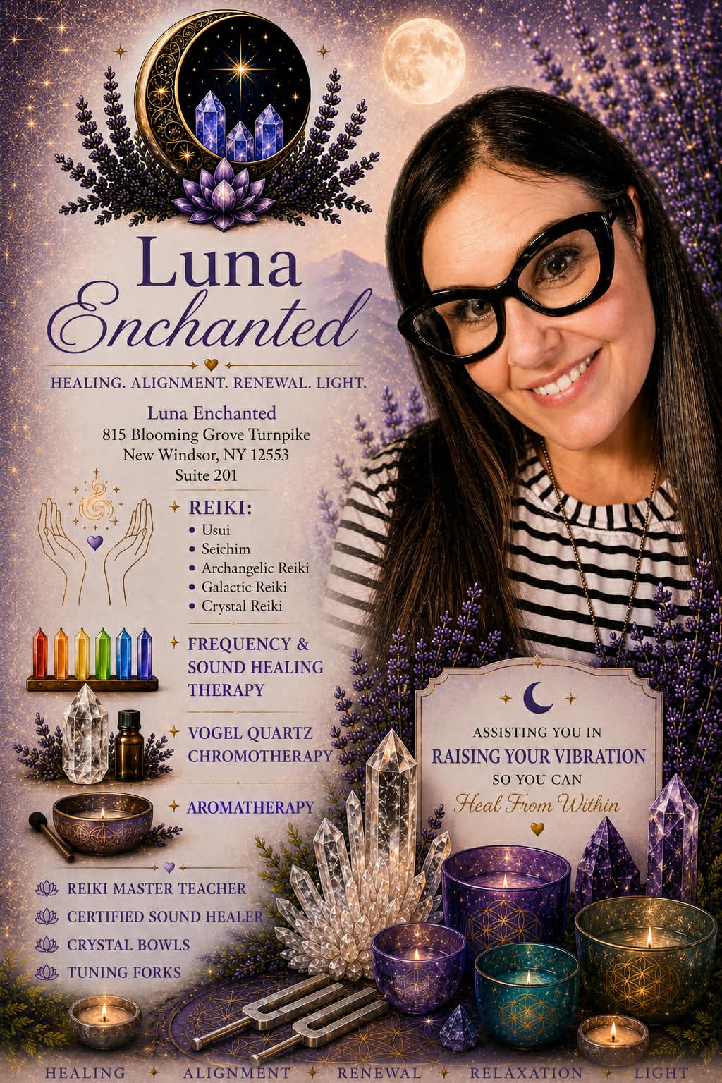 Candlelit spiritual tools at Luna Enchanted Shoppe