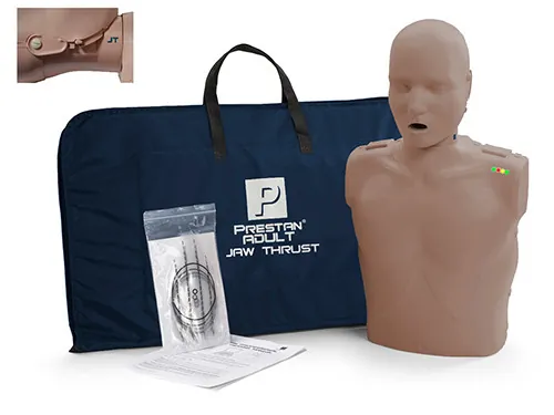 PRESTAN Professional Adult Jaw Thrust Manikin w/ CPR Monitor - Dark Skin Tone
