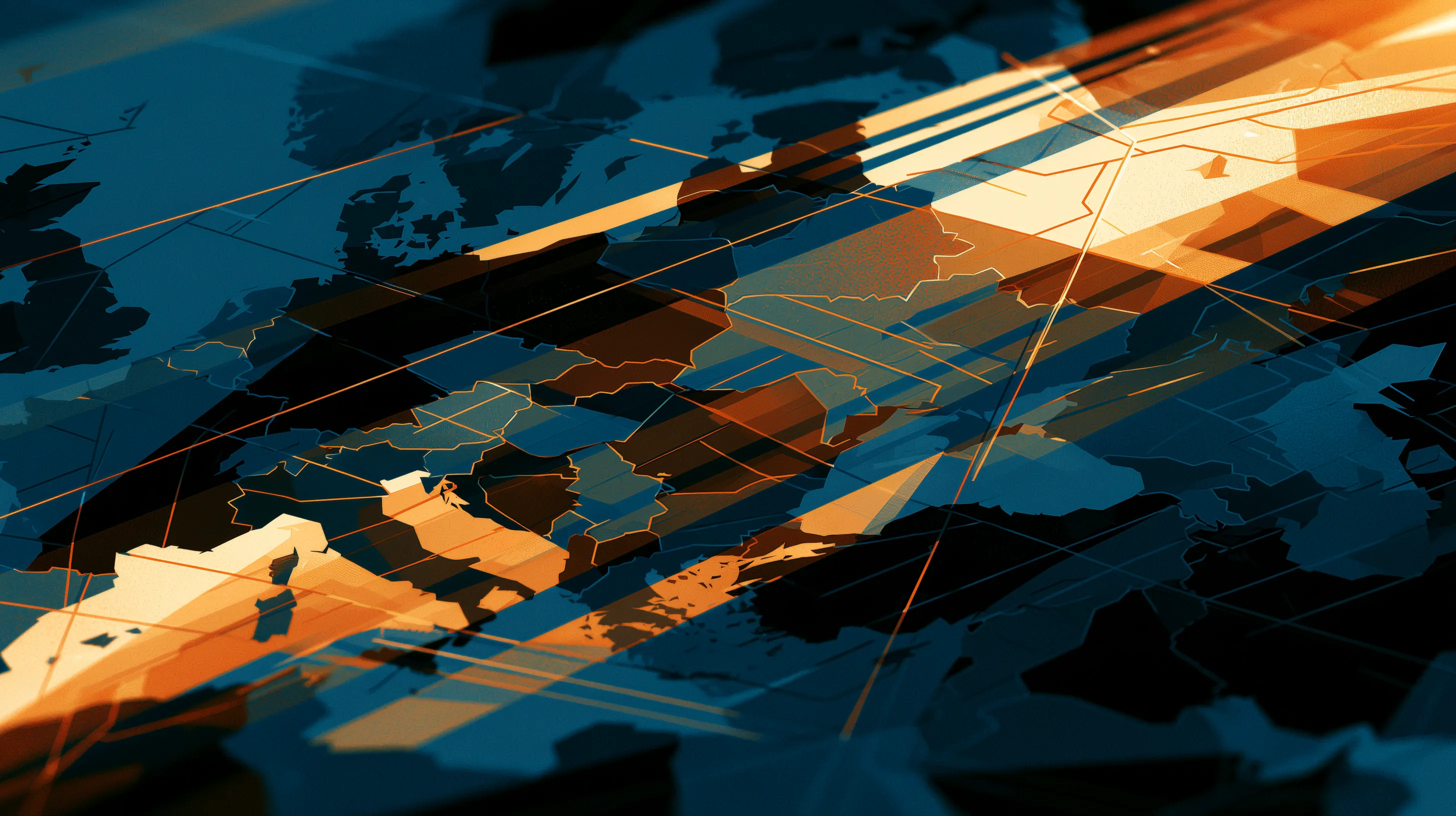 An abstract border map with intersecting lines, representing cross-border U.S. tax matters.