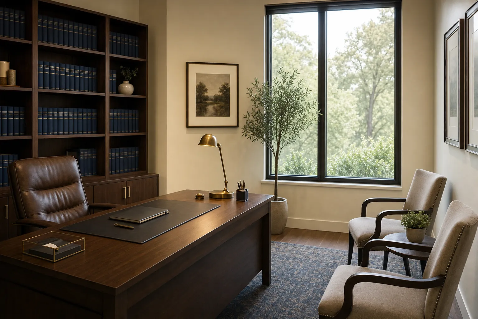 A quiet consultation office prepared for a confidential tax advisory meeting.