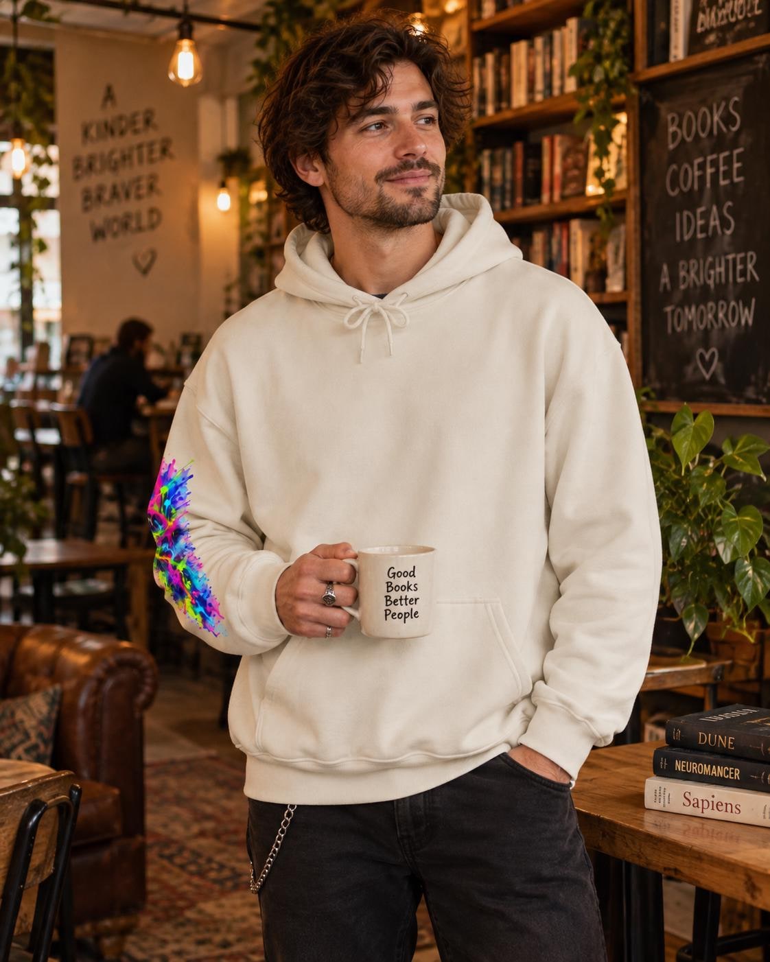 Neon Paint Skull Hoodie, product image 9