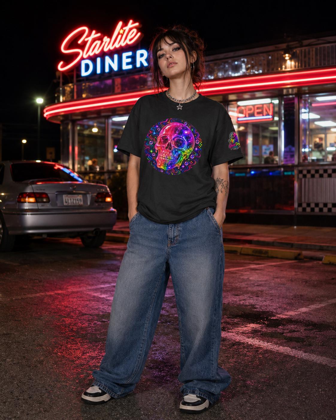 Psychedelic Neon Skull T-Shirt, product image 8