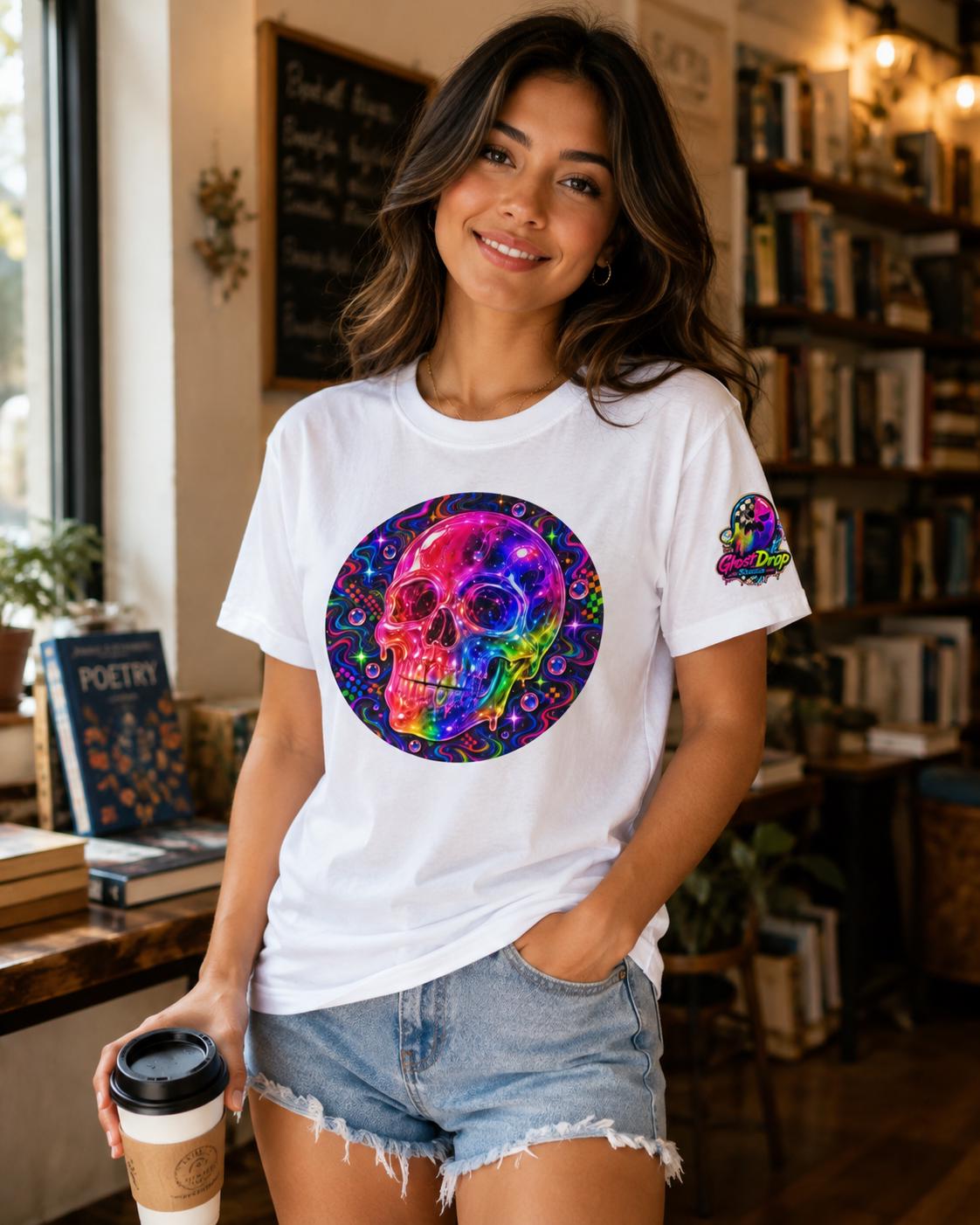 Psychedelic Neon Skull T-Shirt, product image 10