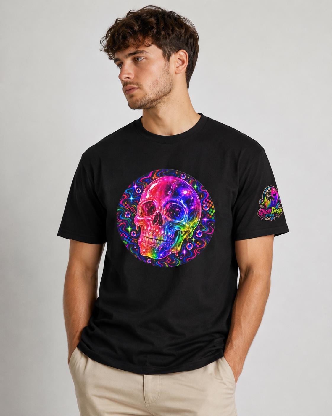 Psychedelic Neon Skull T-Shirt, product image 11