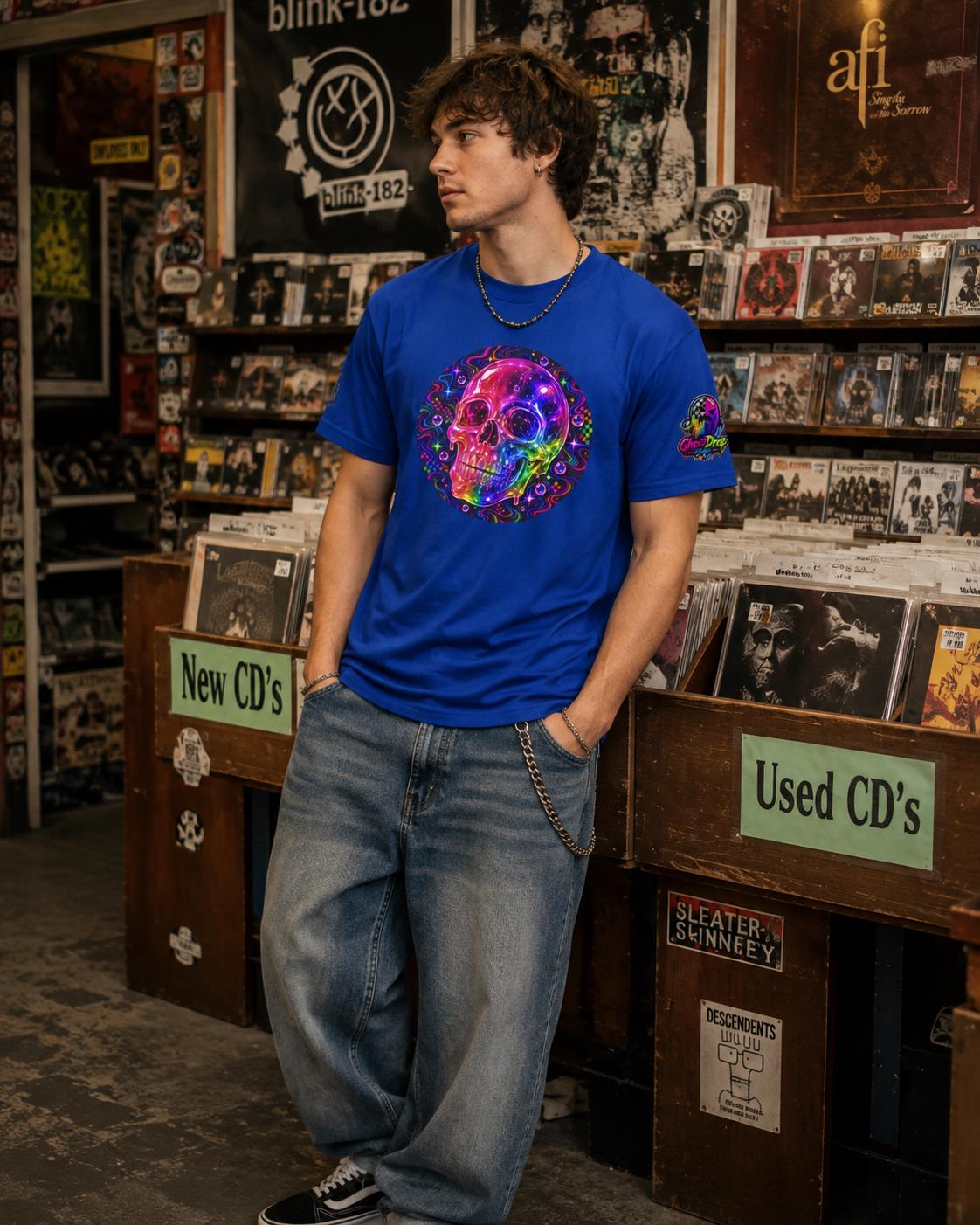 Psychedelic Neon Skull T-Shirt, product image 12