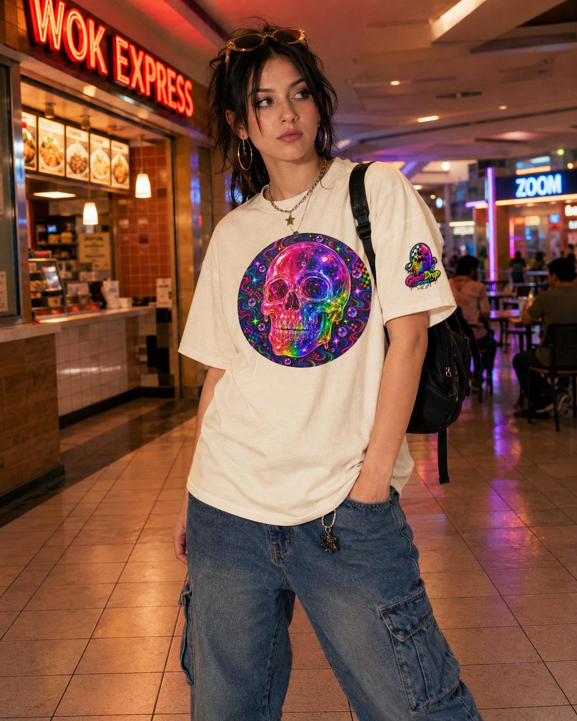 Psychedelic Neon Skull T-Shirt, product image 13