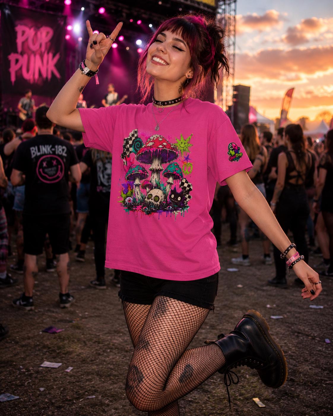 Psychedelic Mushroom Skull Tee