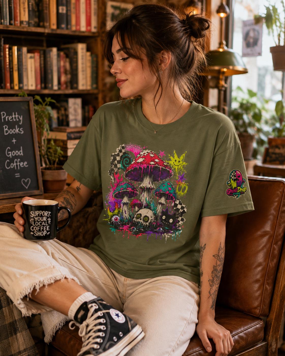 Psychedelic Mushroom Skull Tee, product image 4