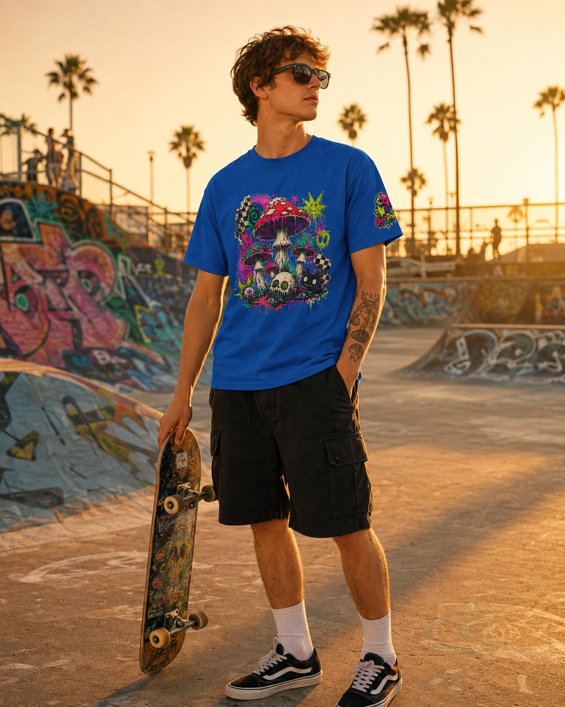 Psychedelic Mushroom Skull Tee, product image 5
