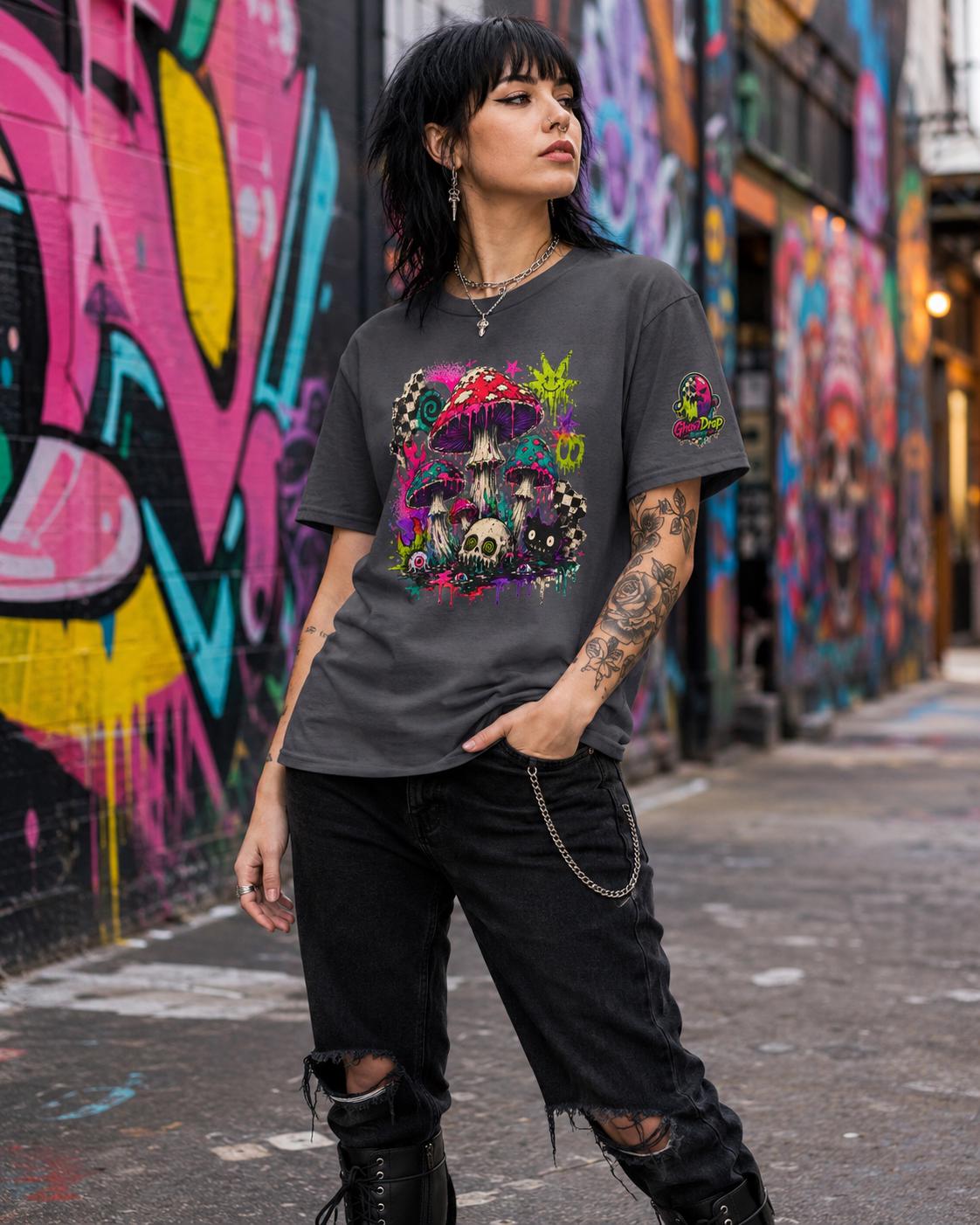 Psychedelic Mushroom Skull Tee, product image 6