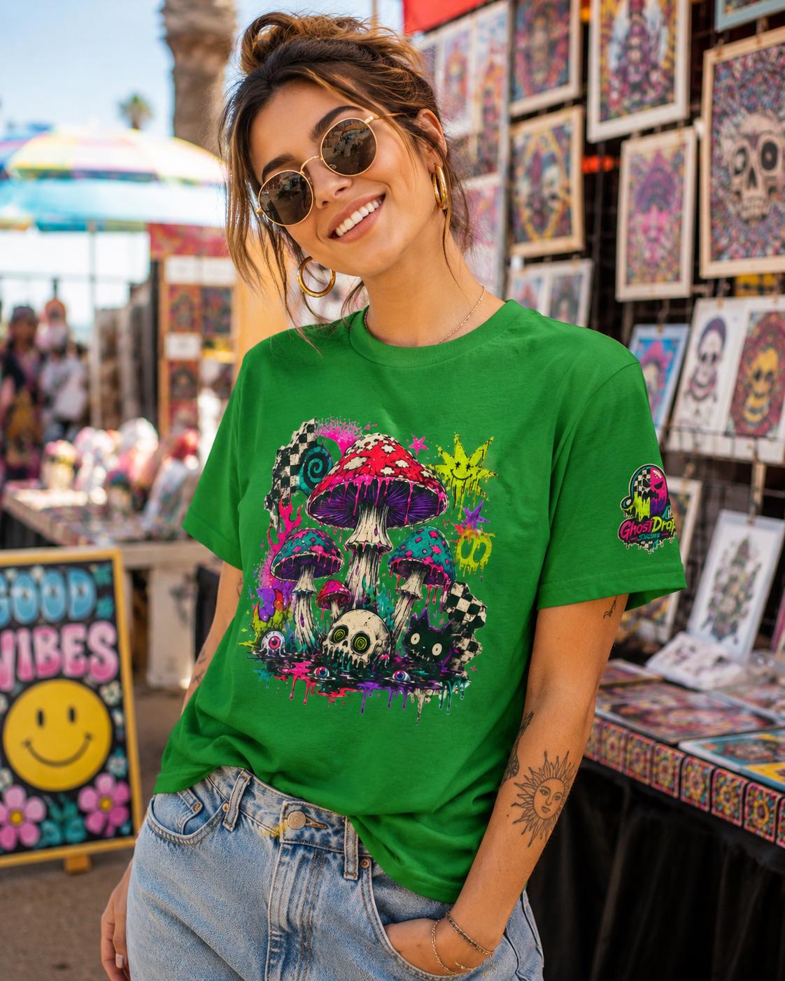 Psychedelic Mushroom Skull Tee, product image 8