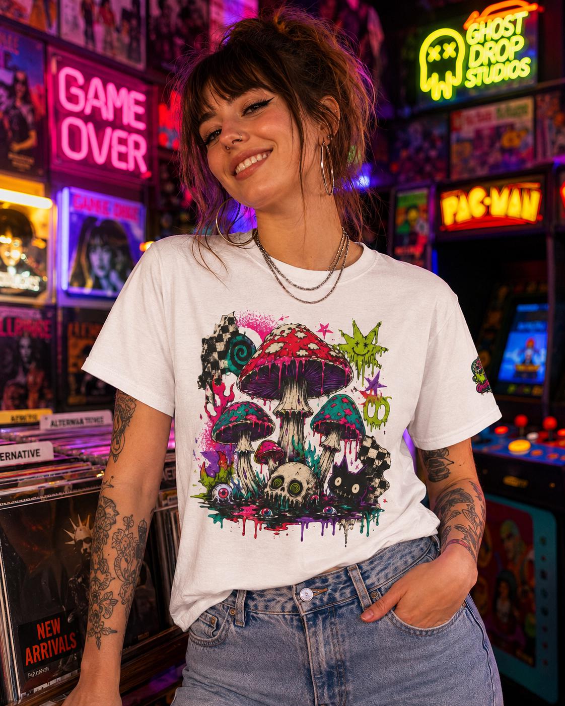 Psychedelic Mushroom Skull Tee, product image 10