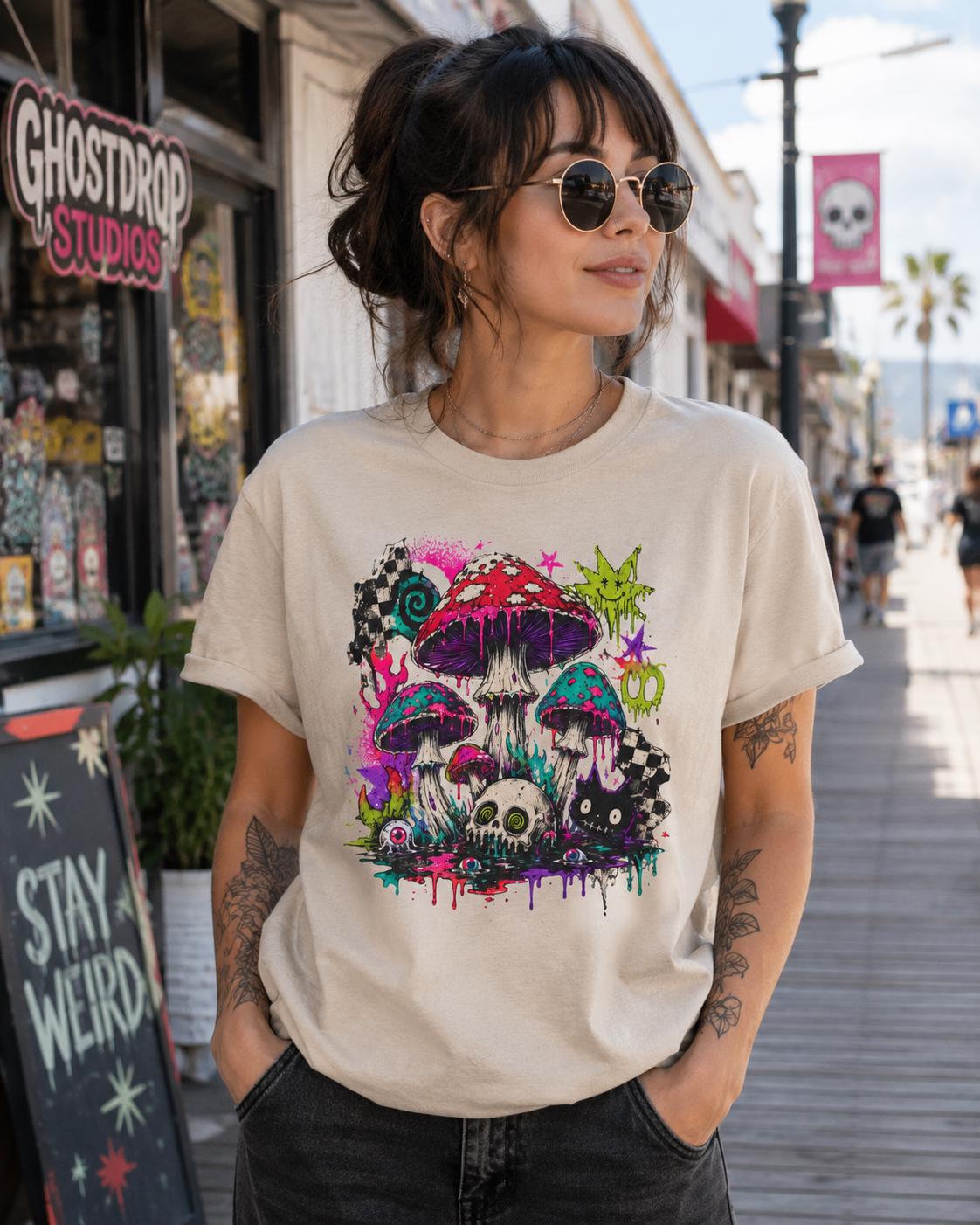 Psychedelic Mushroom Skull Tee, product image 12