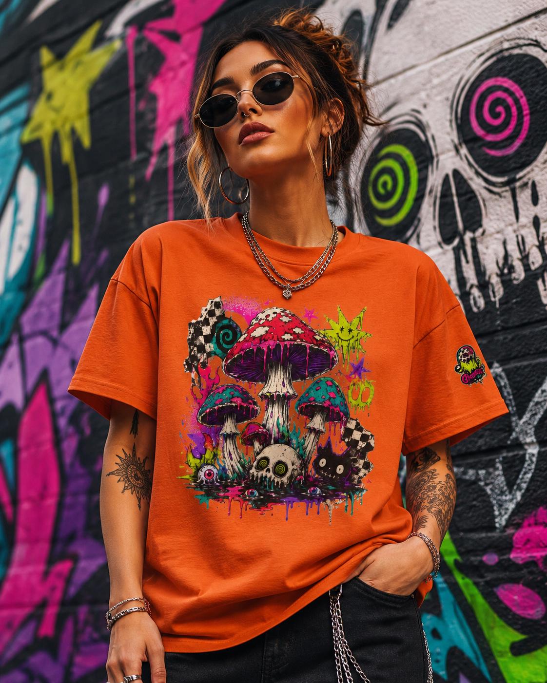 Psychedelic Mushroom Skull Tee, product image 14