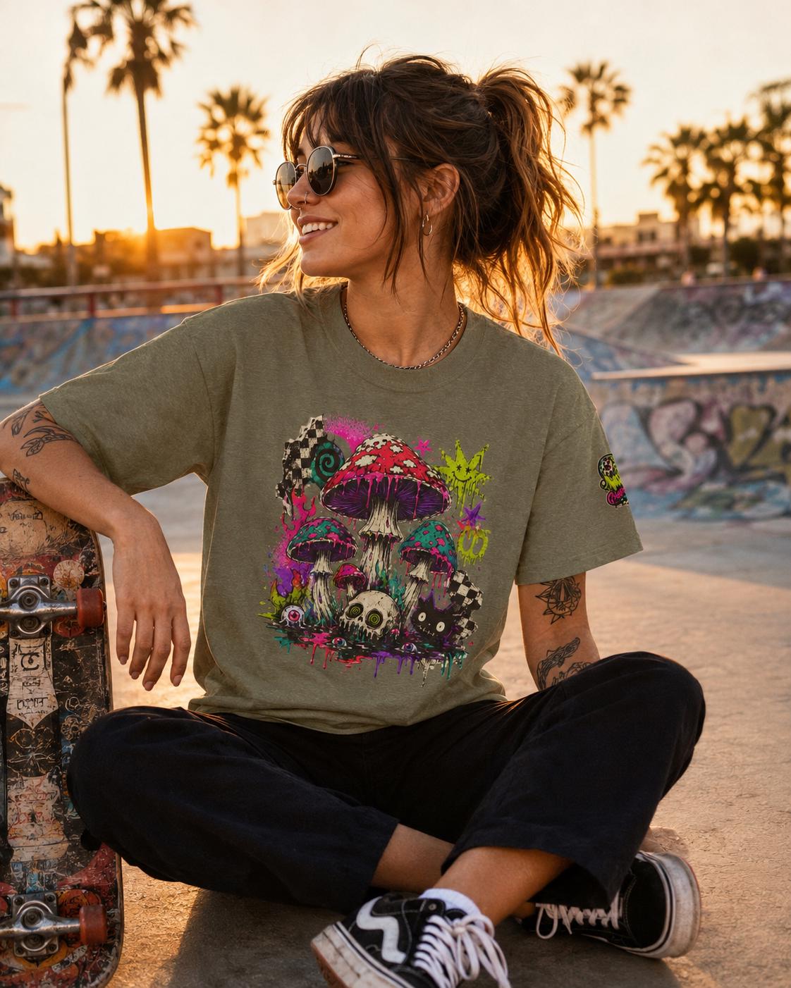 Psychedelic Mushroom Skull Tee, product image 15