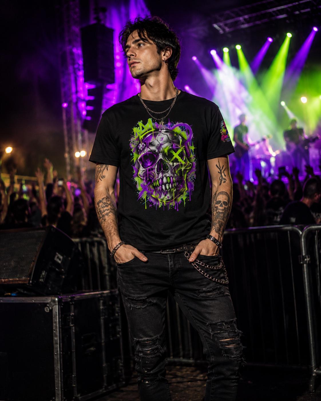Neon Graffiti Skull Tee, product image 6