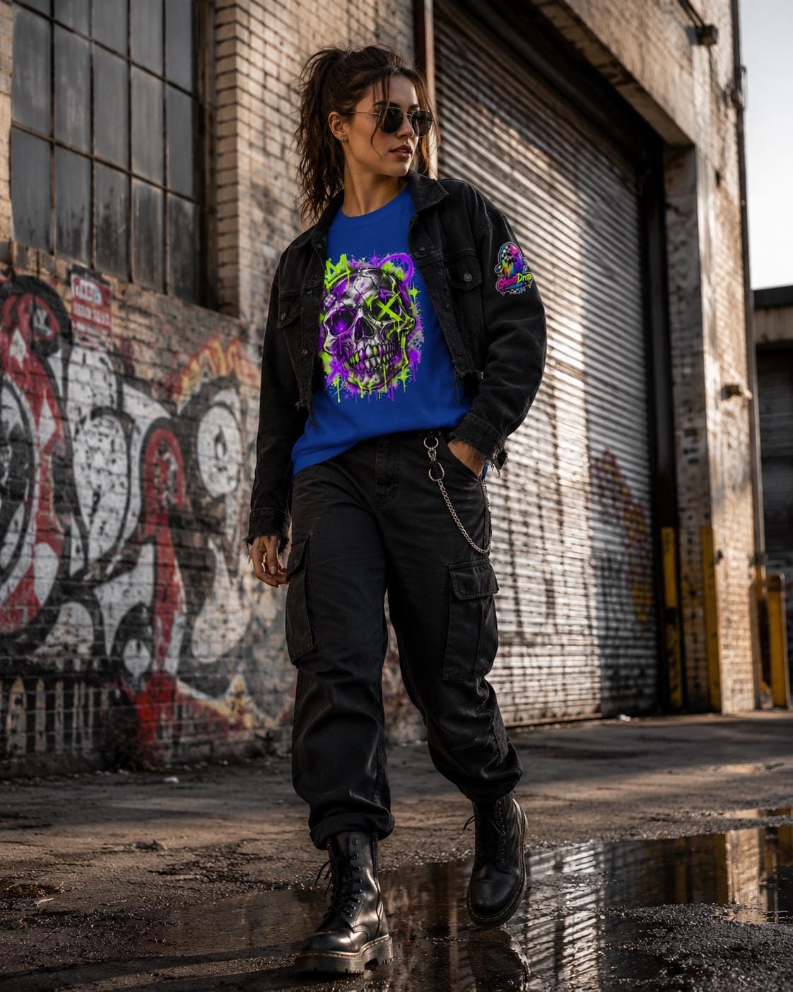 Neon Graffiti Skull Tee, product image 7