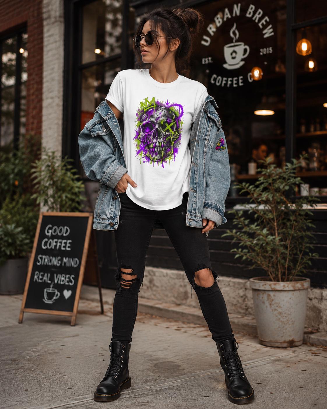 Neon Graffiti Skull Tee, product image 8