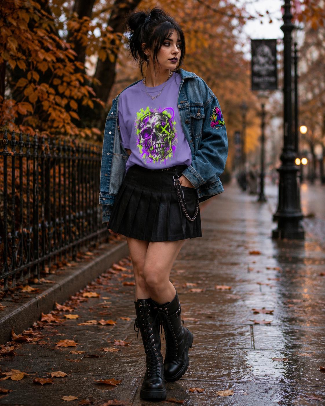 Neon Graffiti Skull Tee, product image 11