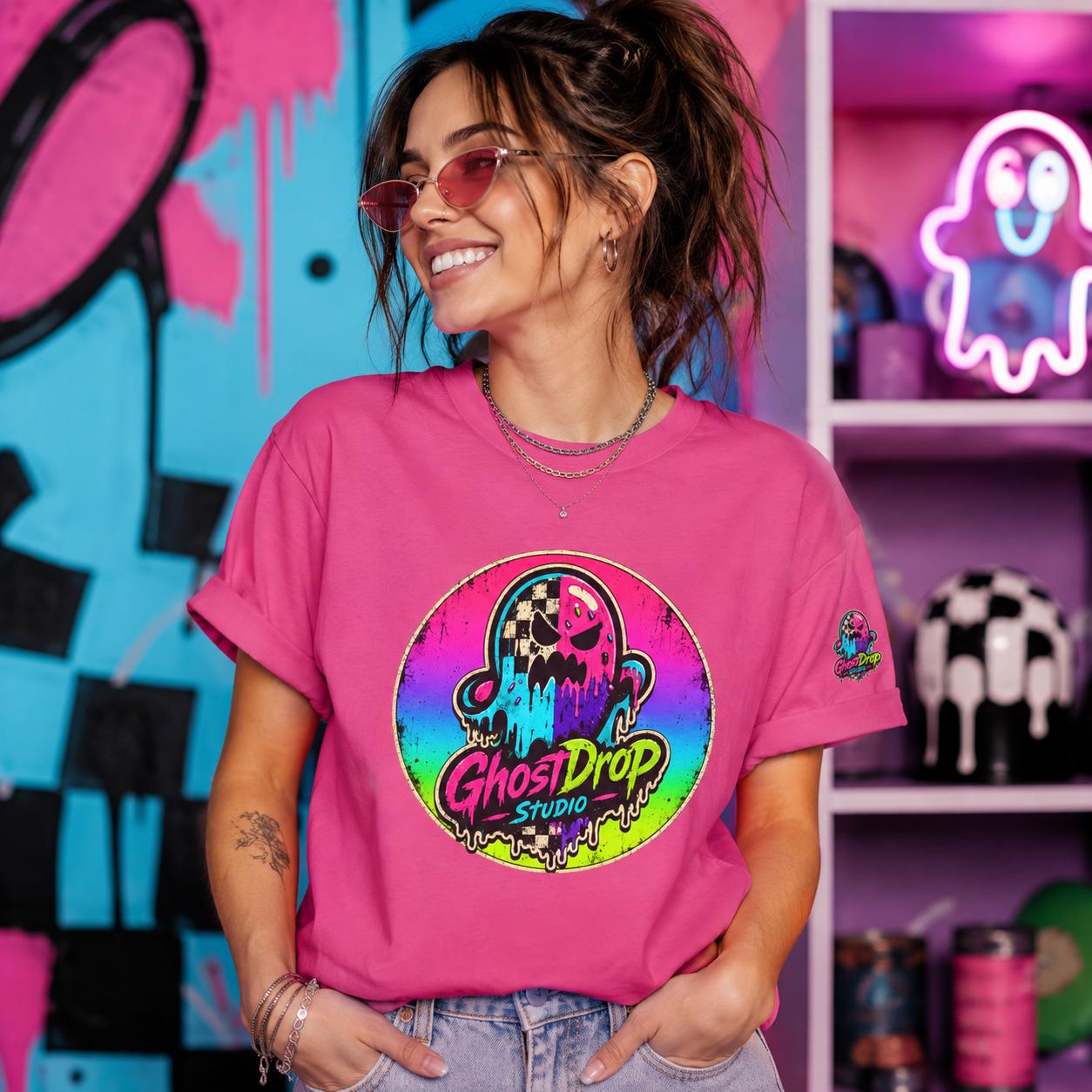Neon Melting Ghost Tee