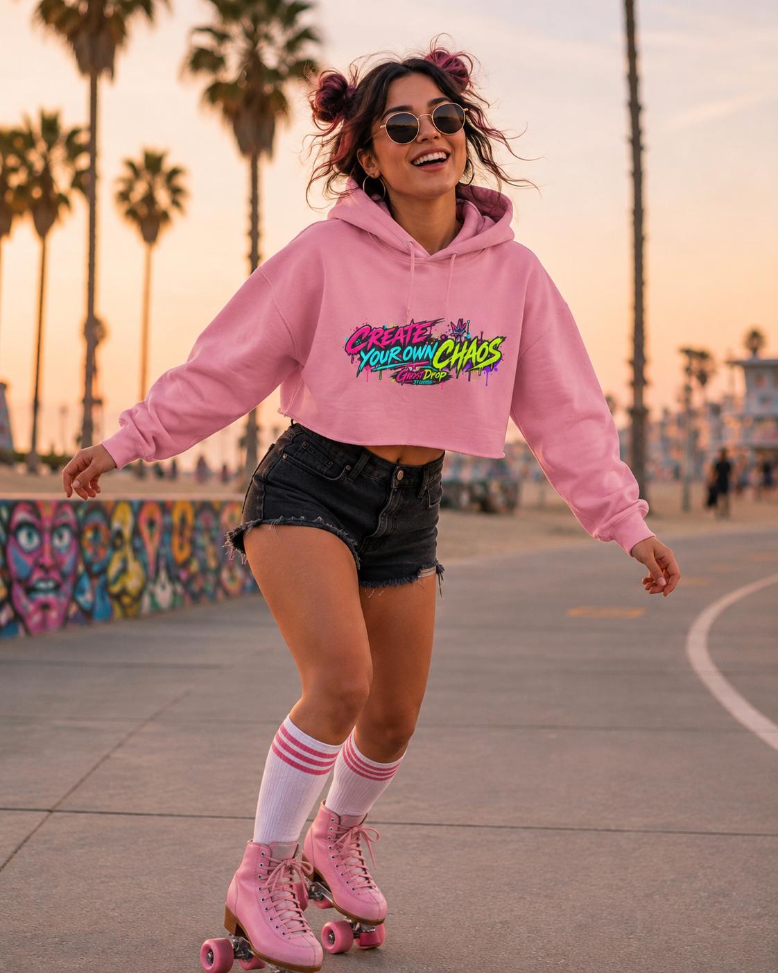 Create Your Own Chaos crop hoodie