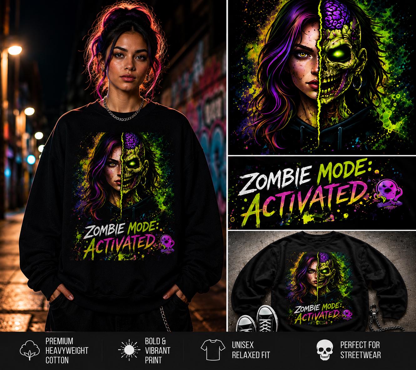 Zombie Mode Activated Crewneck, product image 2