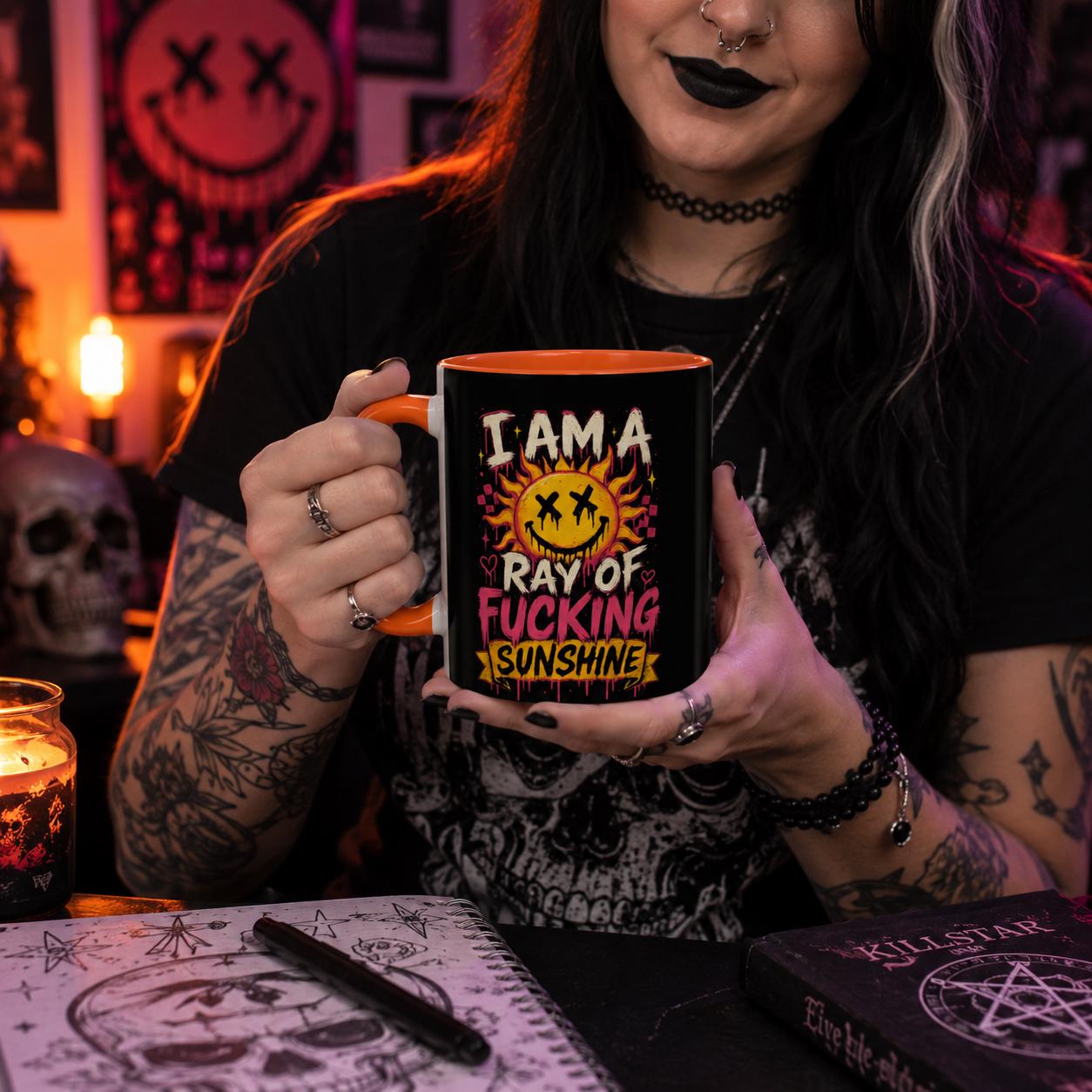 Accent Coffee Mug 11oz, Funny Sarcastic Mug, Goth Gift, Dark Humor Mug, Alternative Coffee Lover Gift, Funny Coffee Cup, product image 4