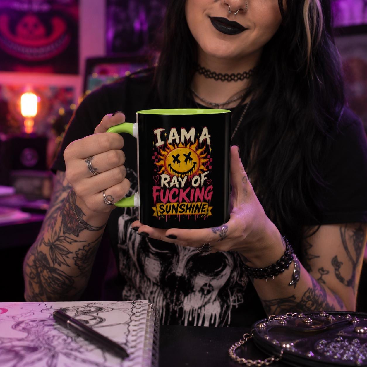 Accent Coffee Mug 11oz, Funny Sarcastic Mug, Goth Gift, Dark Humor Mug, Alternative Coffee Lover Gift, Funny Coffee Cup, product image 5