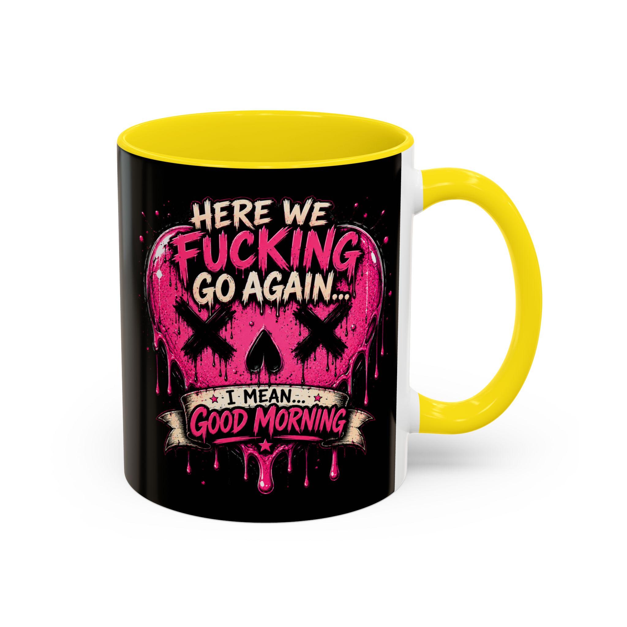 Here We Fucking Go Again Coffee Mug/Funny Morning Mug/Goth Coffee Cup/Sarcastic Gift/ Pink Skull Heart Mug/Alternative Aesthetic Drinkware, product image 10